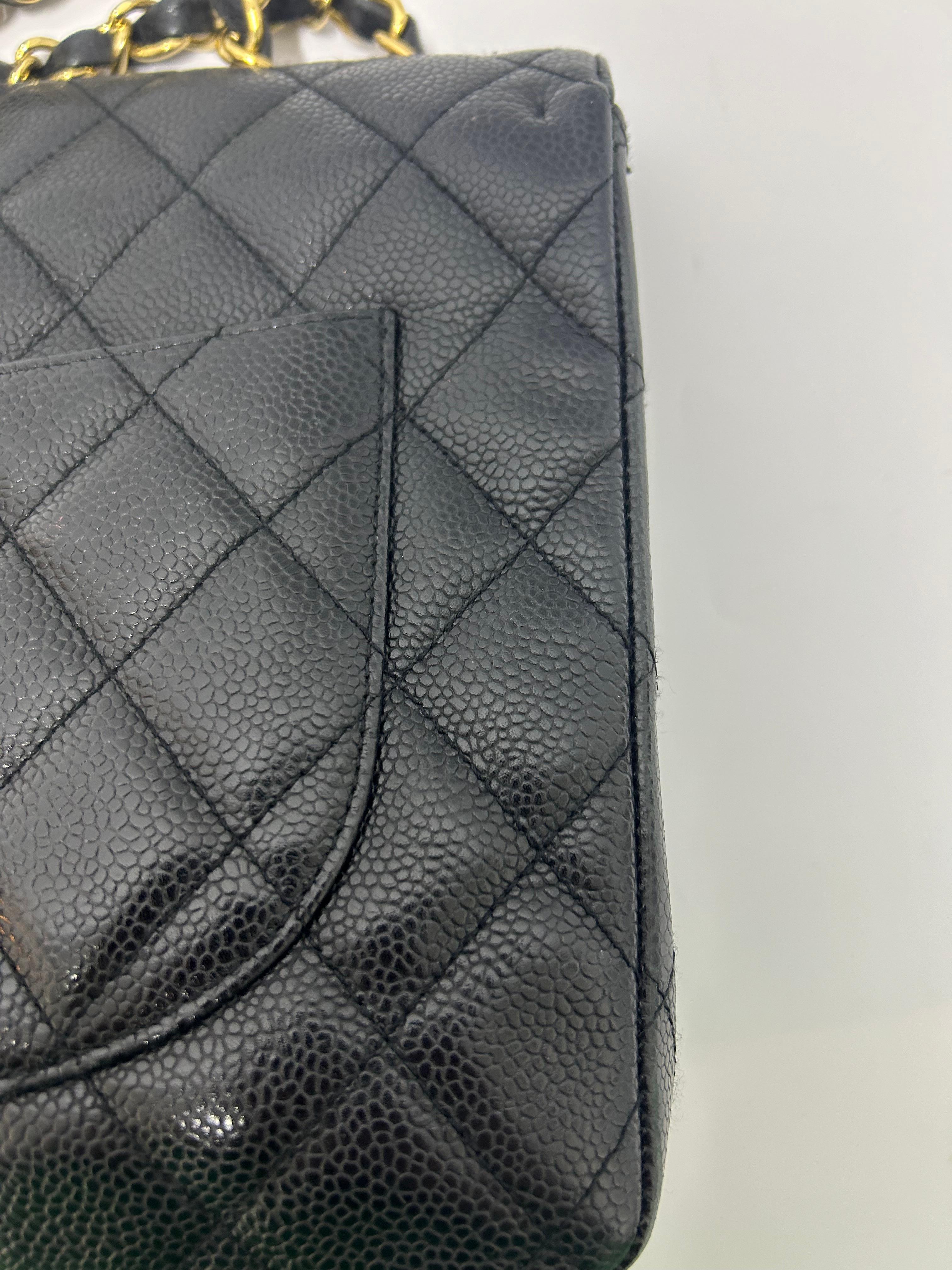 Chanel Jumbo Caviar Classic Single Flap Bag For Sale 13