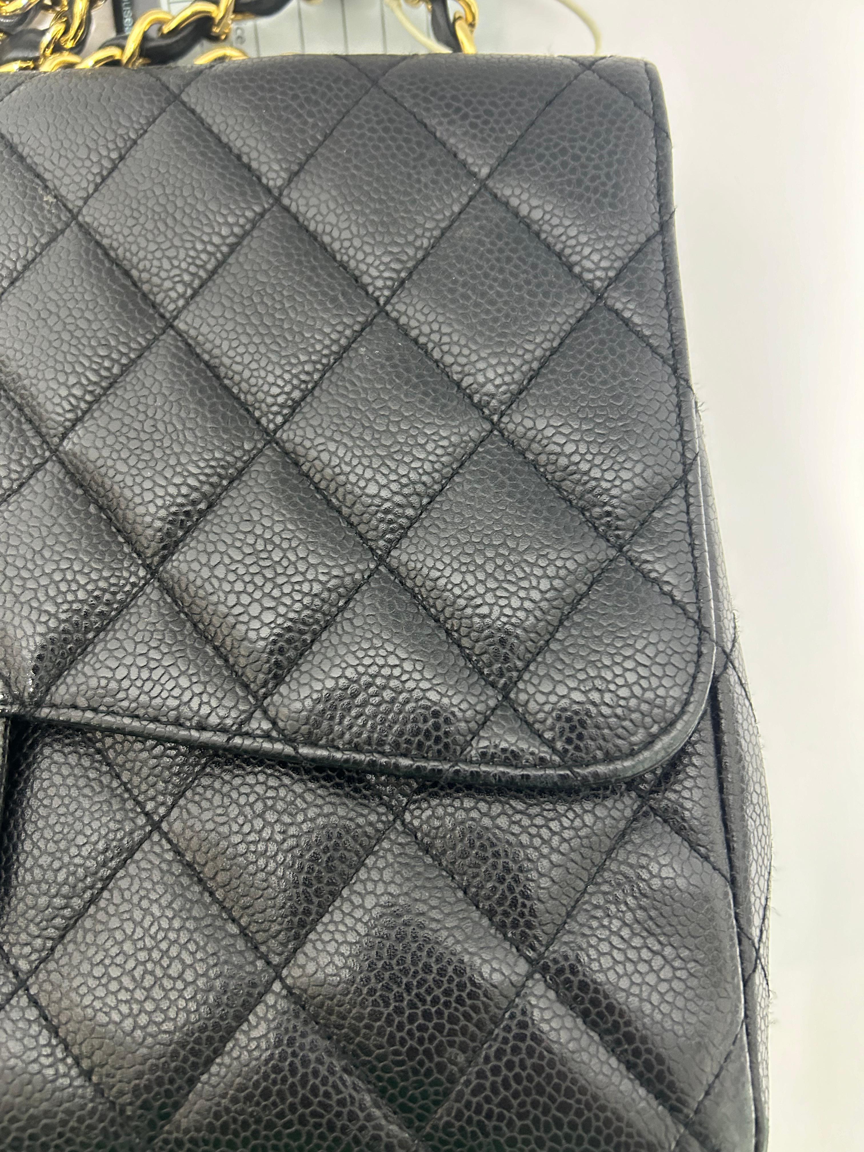 Chanel Jumbo Caviar Classic Single Flap Bag For Sale 8