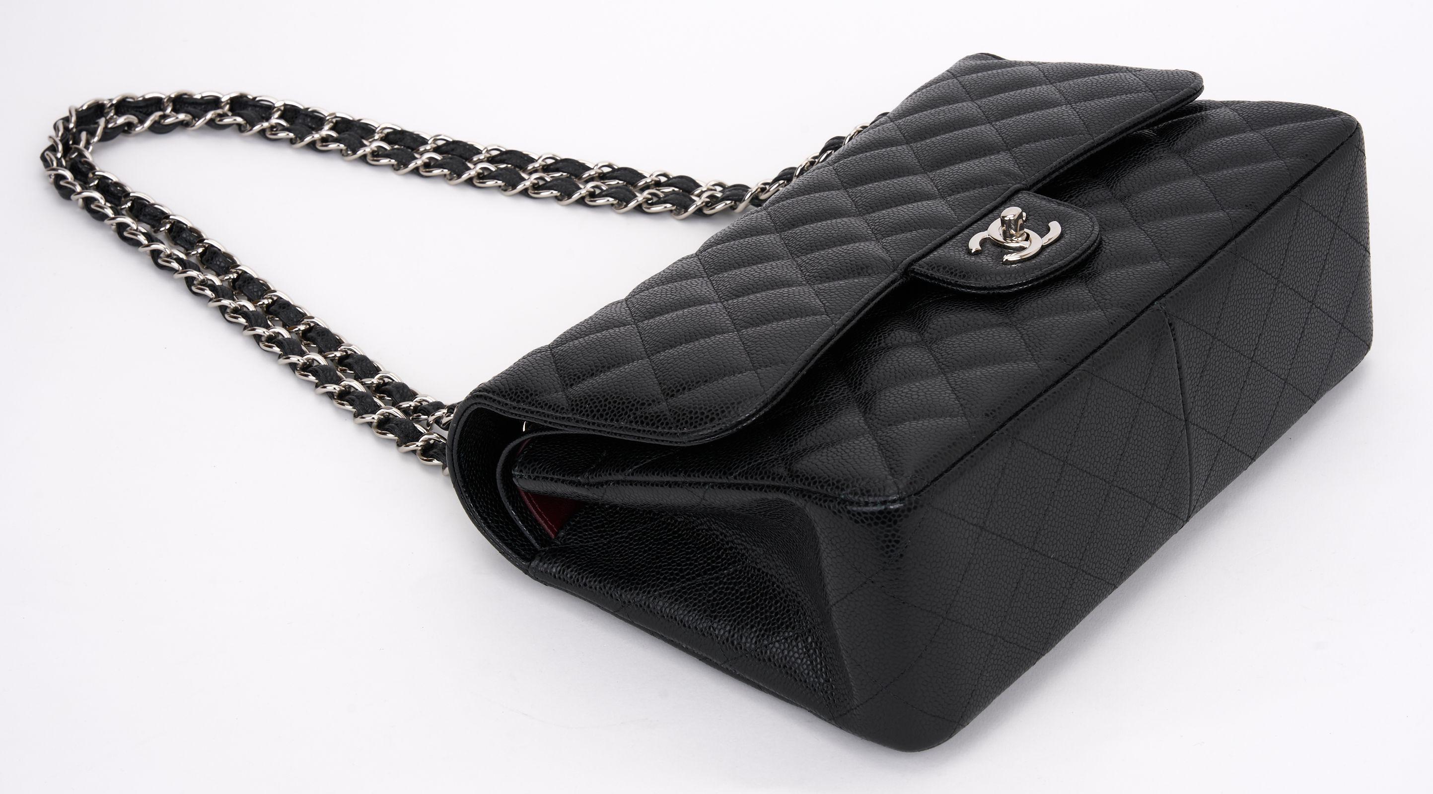 Women's Chanel Jumbo Caviar Double Flap Bag For Sale