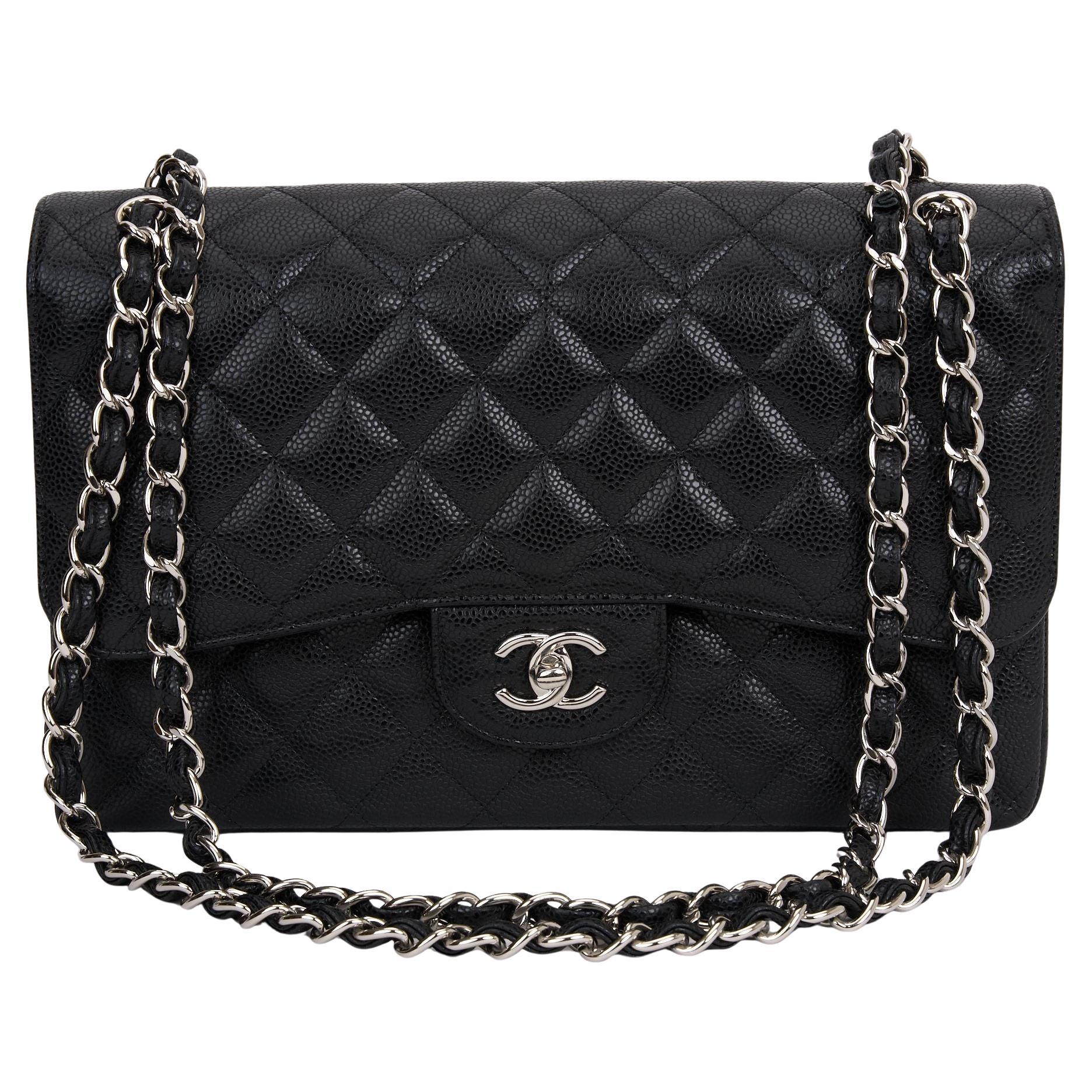 Chanel Jumbo Caviar Double Flap Bag For Sale