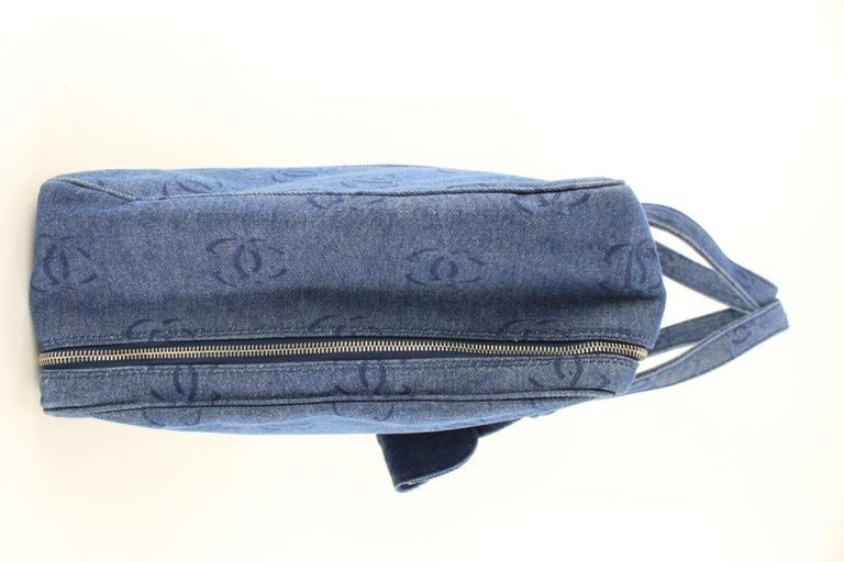 Chanel Jumbo CC Logo All Over Denim Briefcase Work Suitcase 1CC1101 For ...