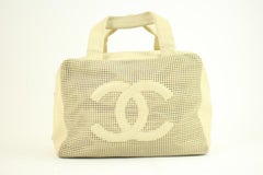 Chanel Jumbo Cc Perforated Caviar Boston 212533 Baige Satchel