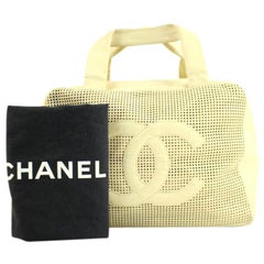 Chanel Jumbo Cc Perforated Caviar Boston 212533 Baige Satchel