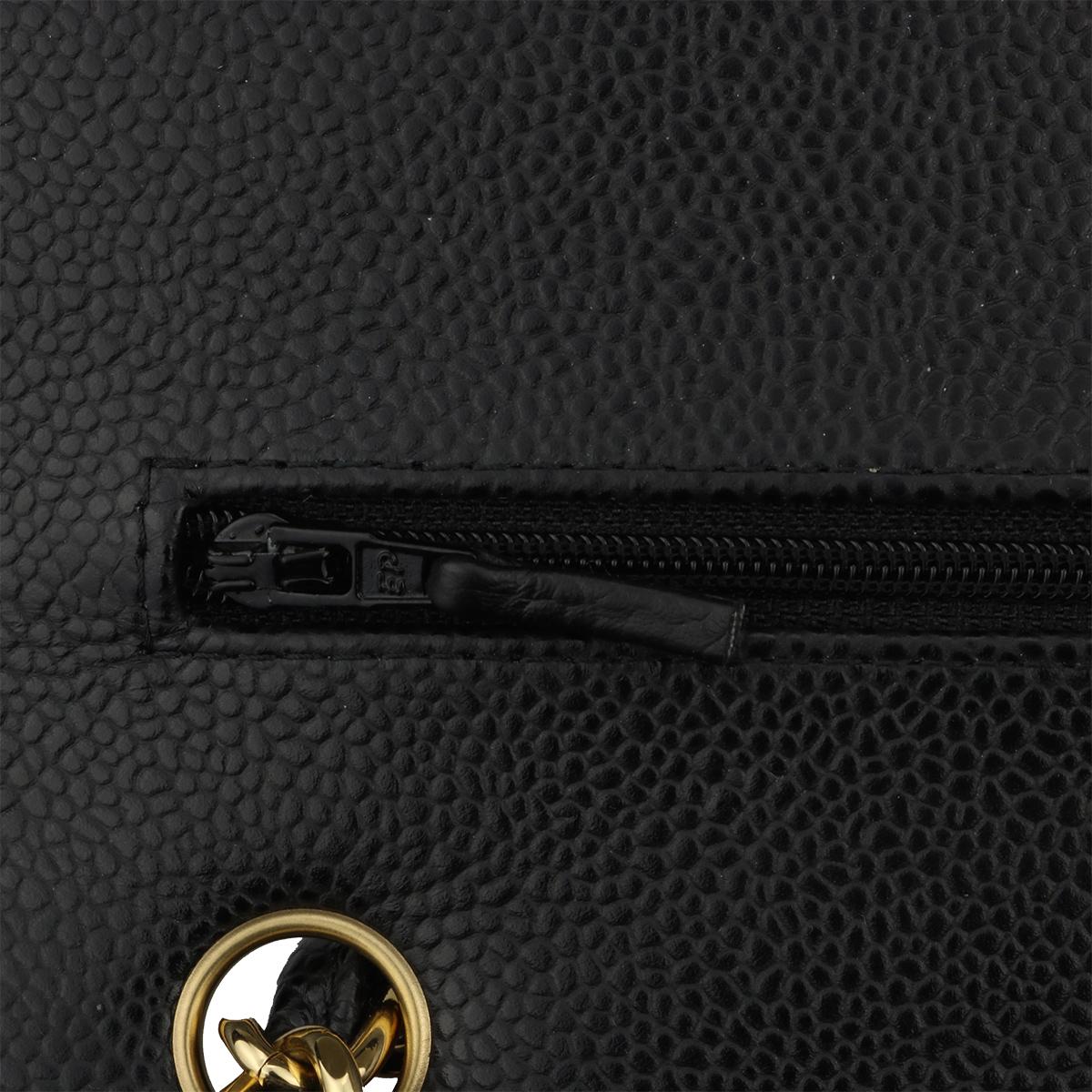 CHANEL Jumbo Double Flap Bag Black Caviar with Gold Hardware 2017 8