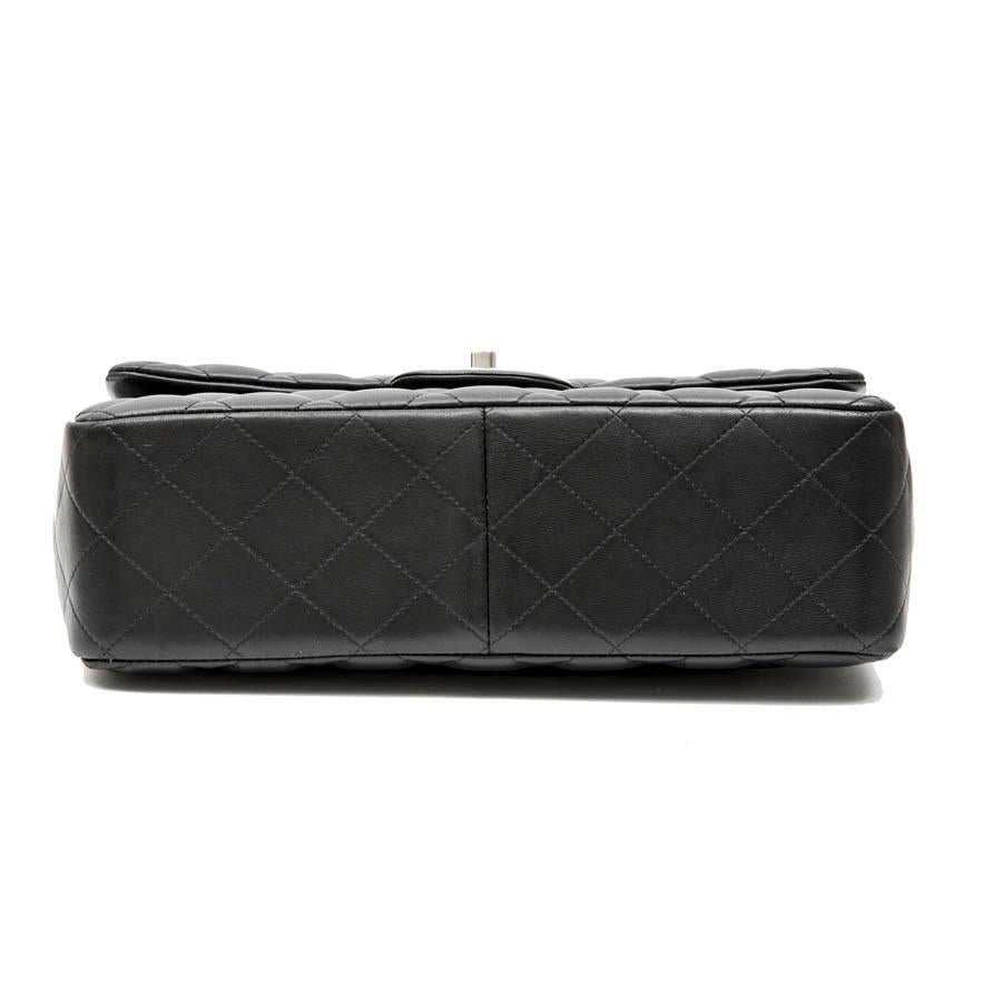 CHANEL Jumbo Double Flap Bag in Black Smooth Quilted Lamb Leather 1