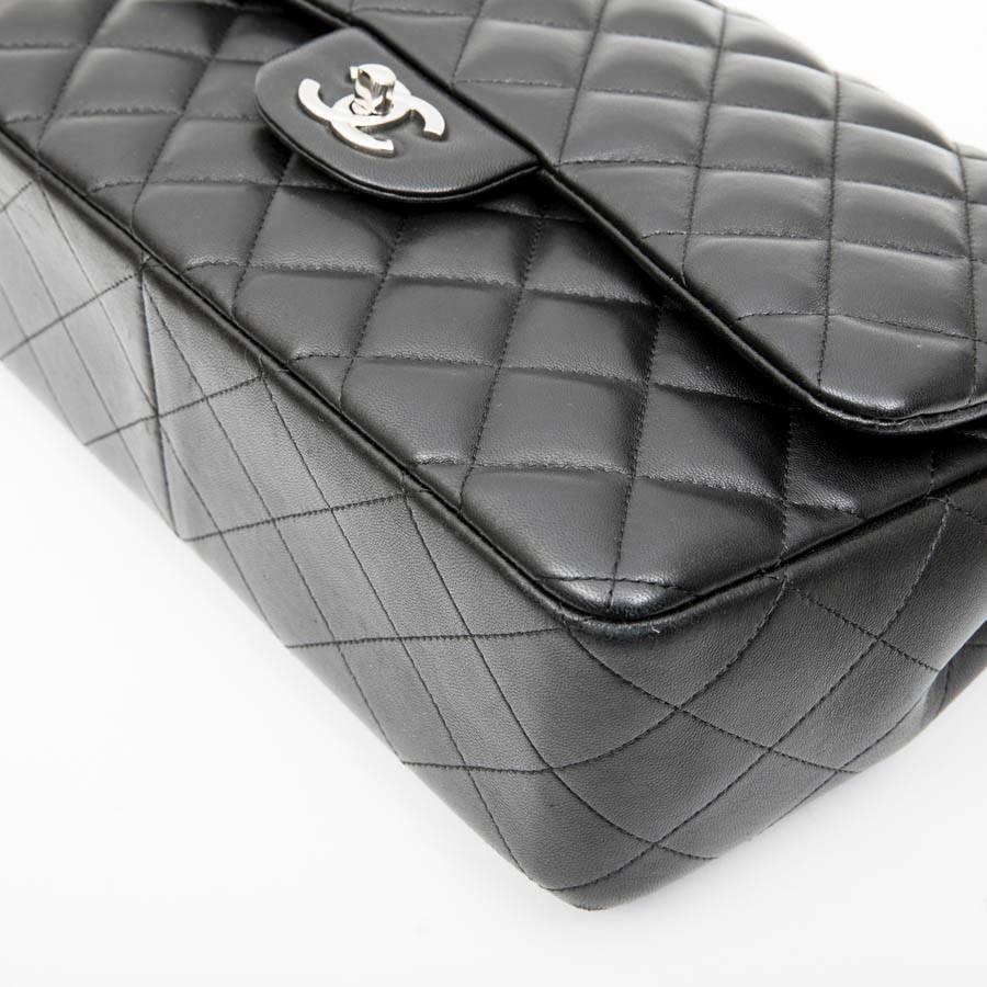 CHANEL Jumbo Double Flap Bag in Black Smooth Quilted Lamb Leather 3