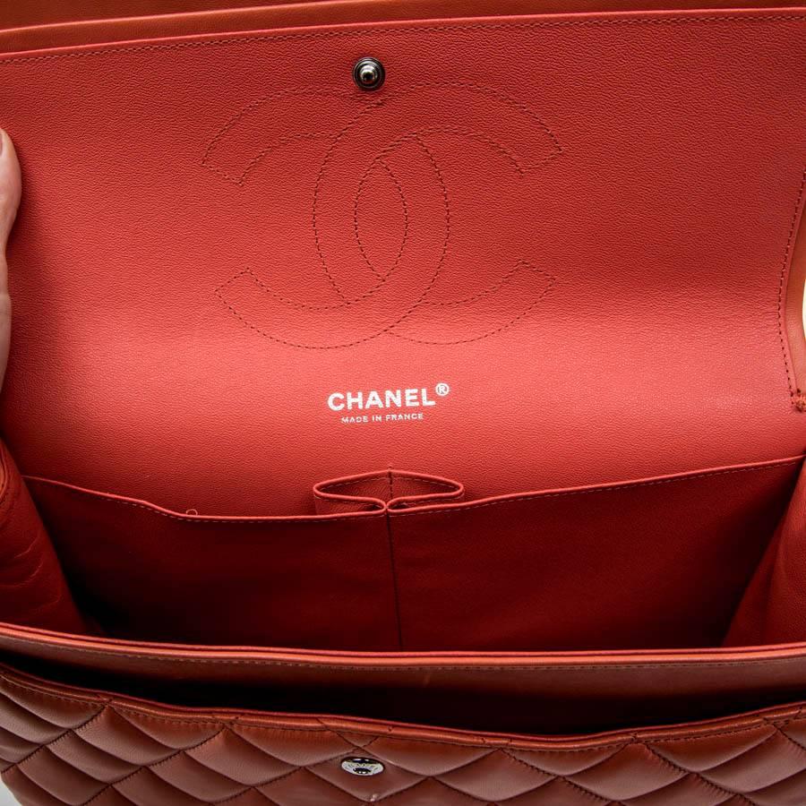 CHANEL Jumbo Double Flap Bag in Coral Quilted Smooth Lamb Leather 2