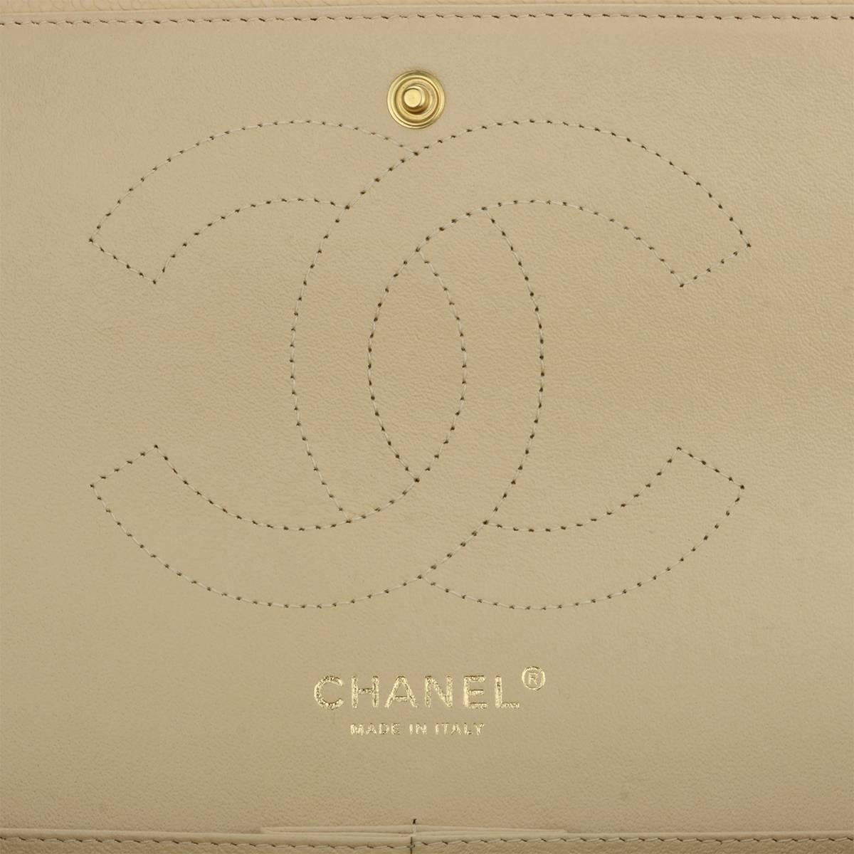 Chanel Jumbo Double Flap Beige Clair Caviar with Gold Hardware, 2012 2