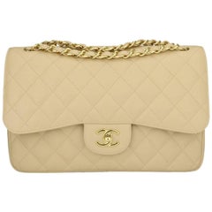 Chanel Jumbo Double Flap Beige Clair Caviar with Gold Hardware, 2012