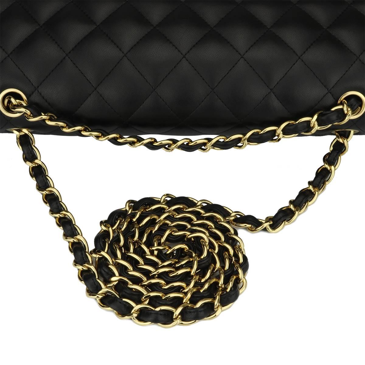 Chanel Jumbo Double Flap Black Lambskin with Gold Hardware, 2015 5