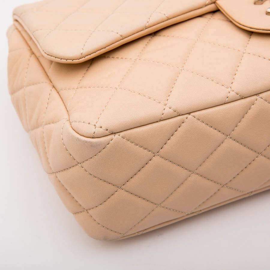 Women's CHANEL Jumbo Flap Bag in Beige Smooth Quilted Lambskin Leather