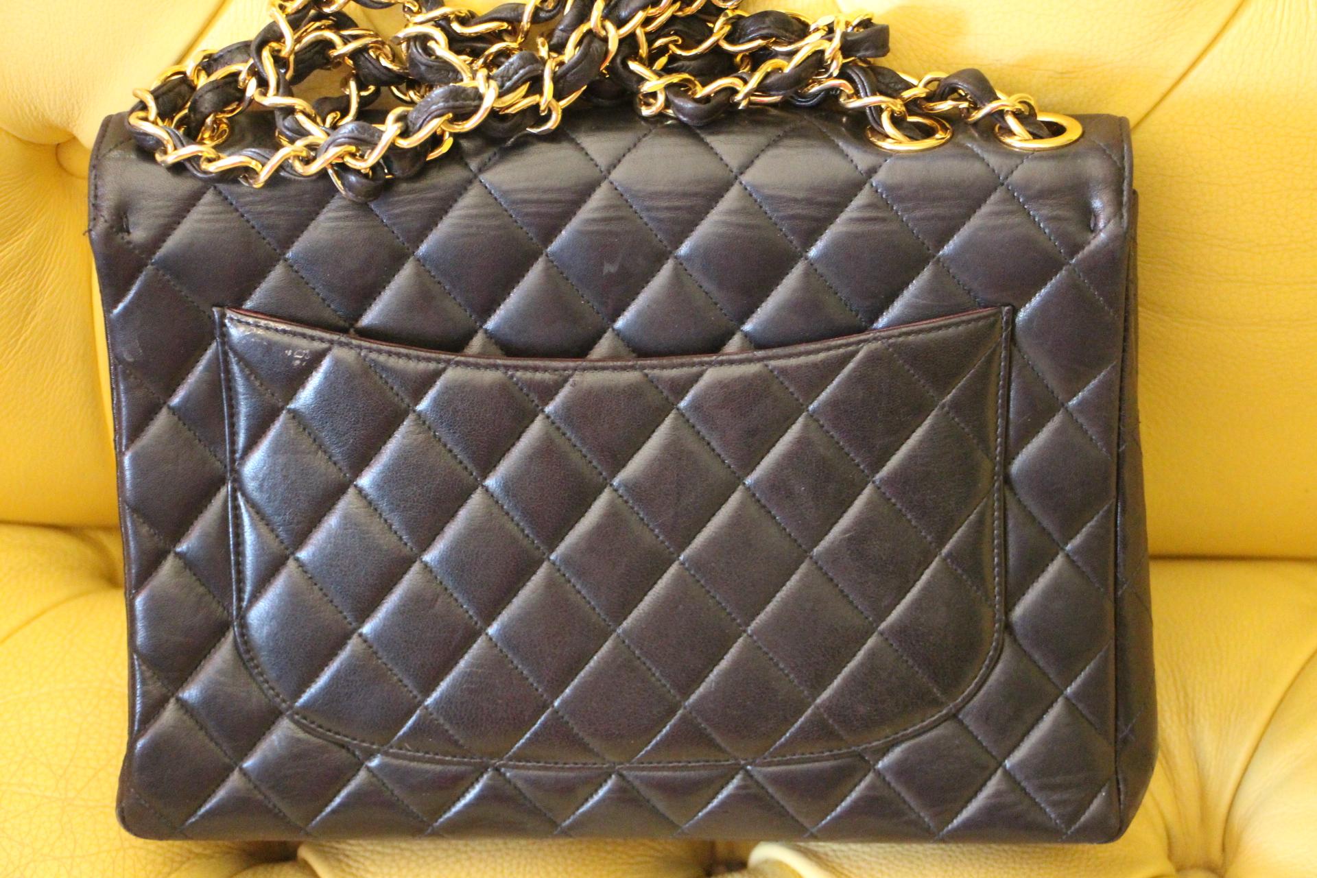 Chanel Jumbo Flap Bag In Black Lambskin 2