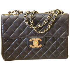 Chanel Jumbo Flap Bag Aus Schwarzem Lammleder