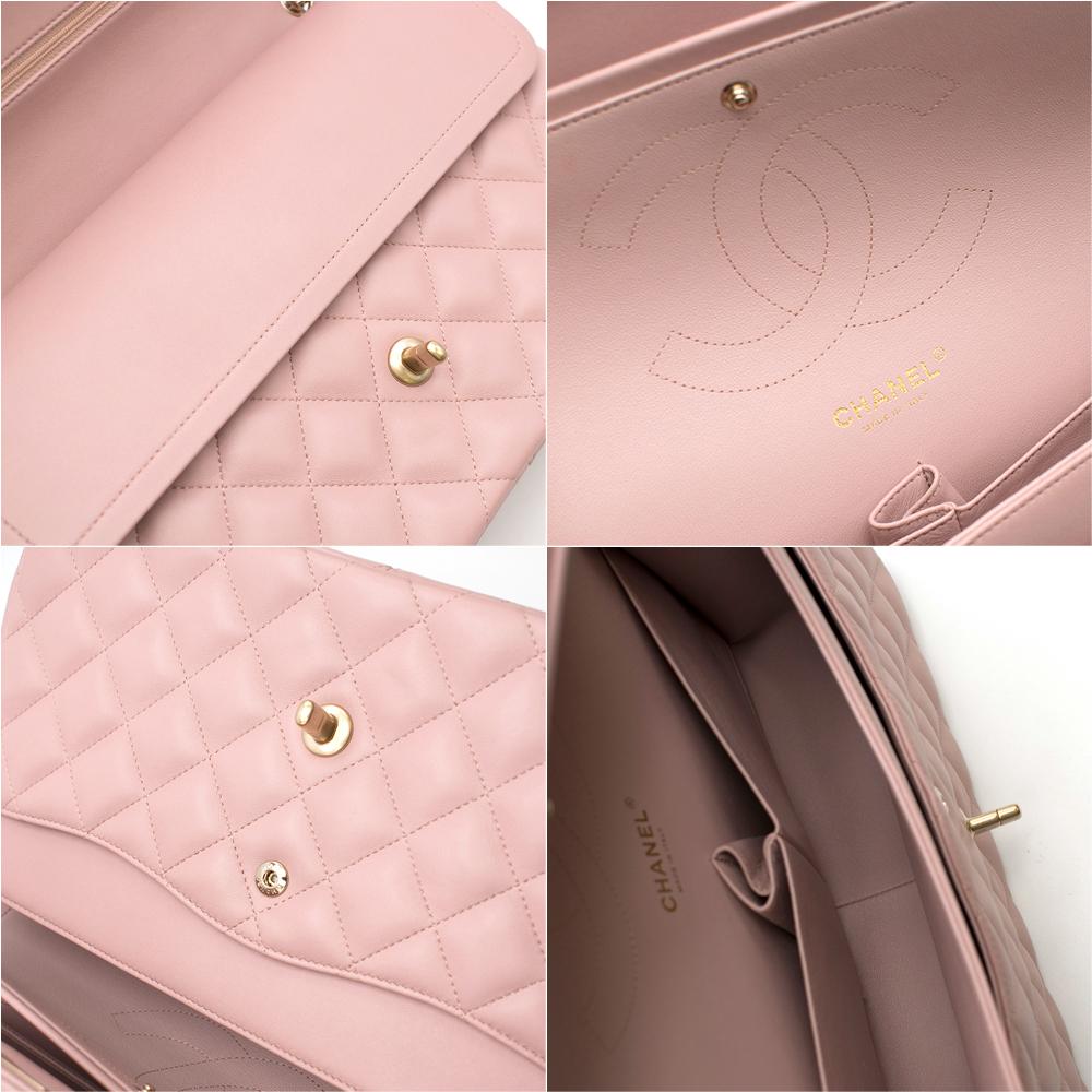 Chanel Jumbo Flap Bag in Blush Pink Lambskin 30cm In Excellent Condition In London, GB