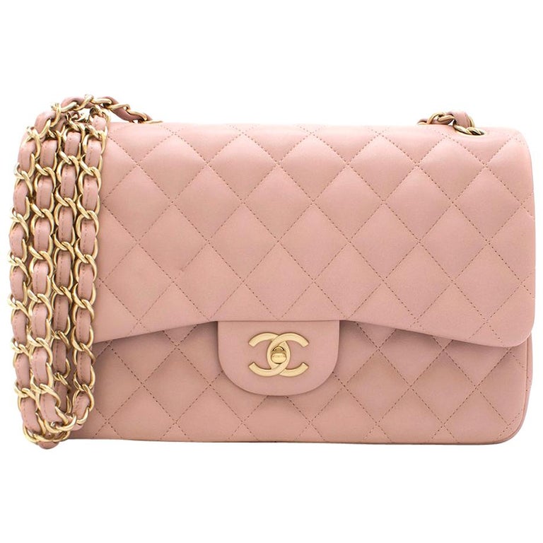 Chanel Jumbo Flap Bag in Blush Pink Lambskin 30cm at 1stDibs
