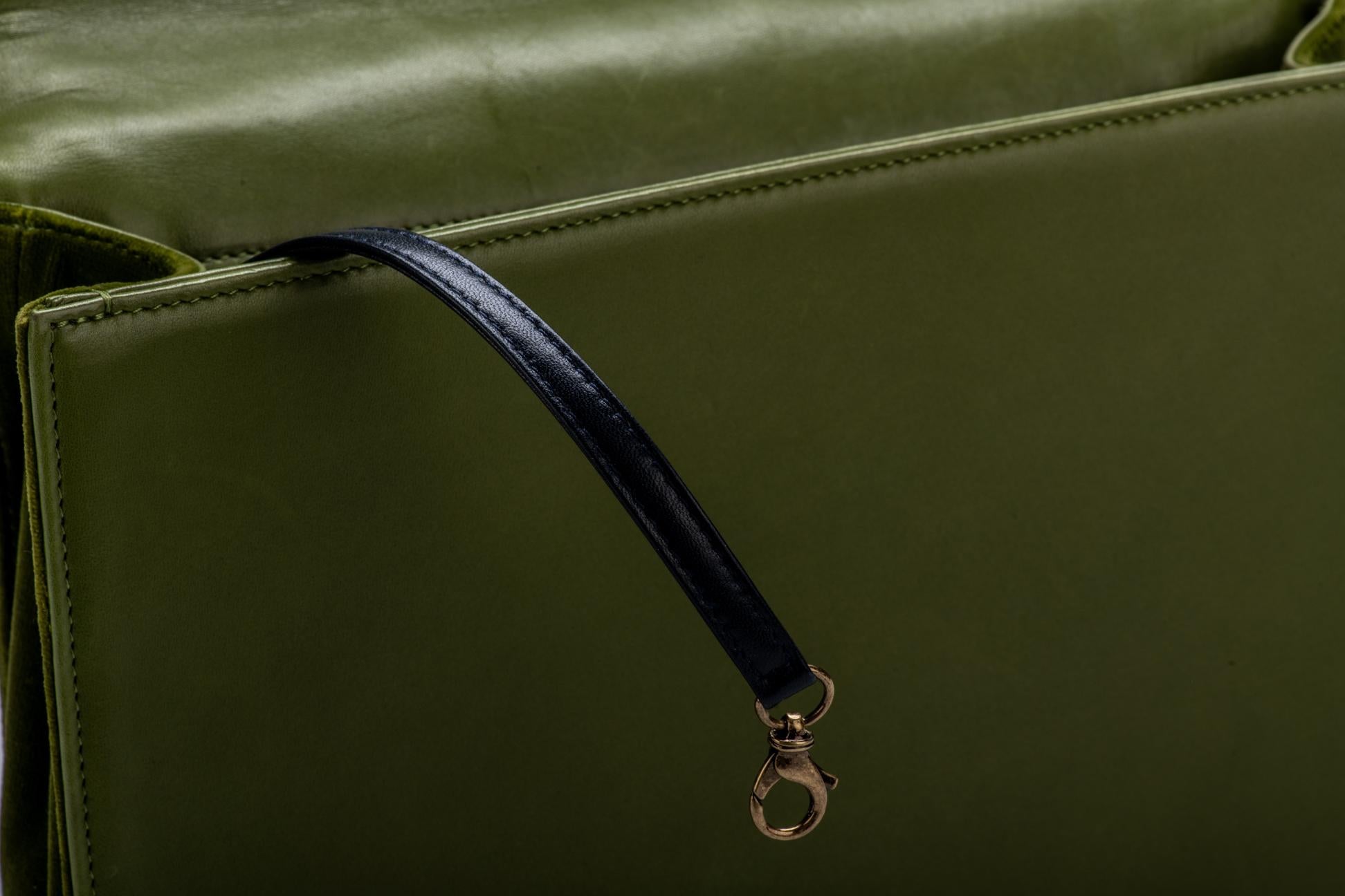 Borsa Chanel Jumbo in velluto verde e tweed per ragazzi 5