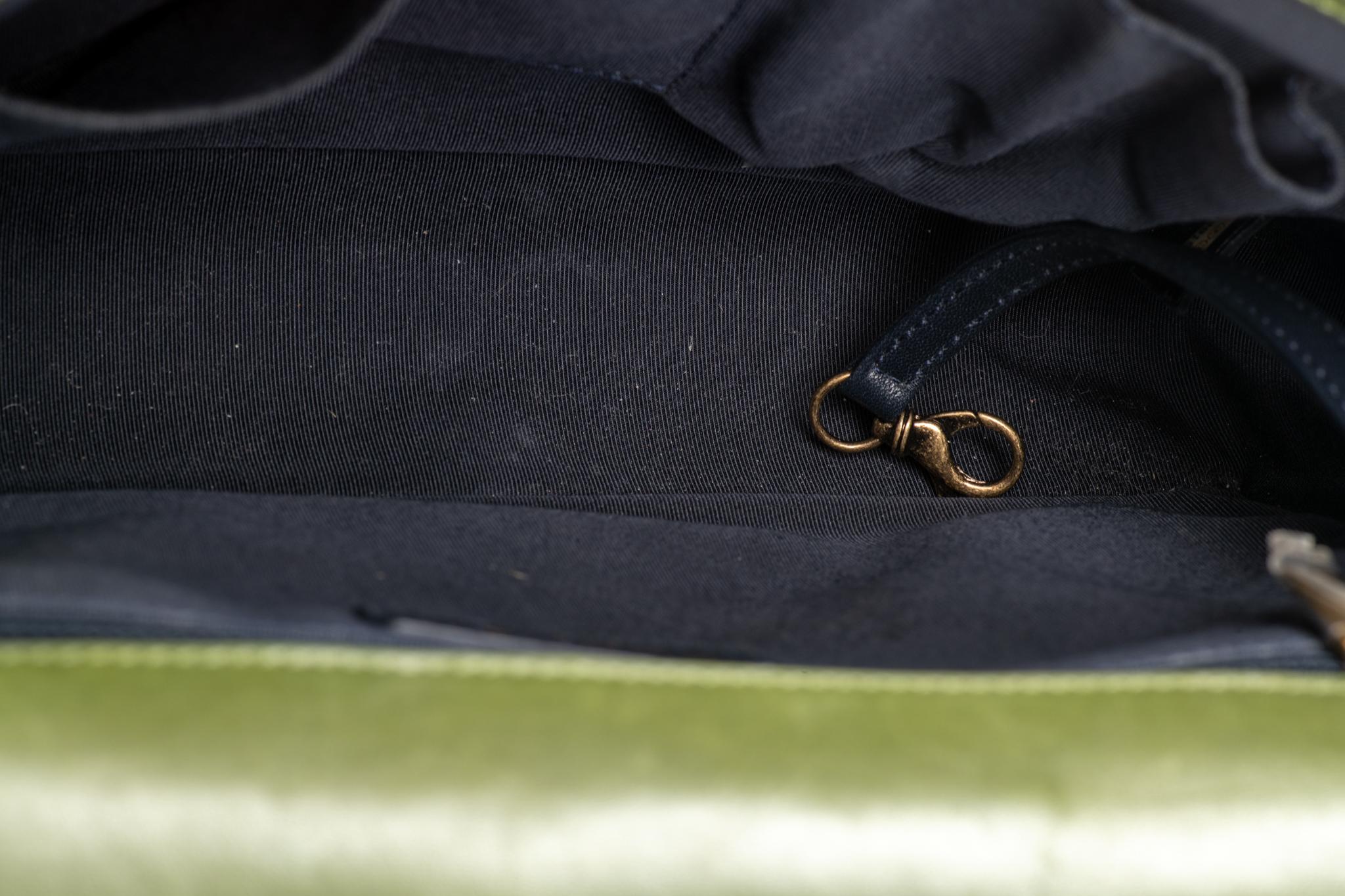Borsa Chanel Jumbo in velluto verde e tweed per ragazzi 8