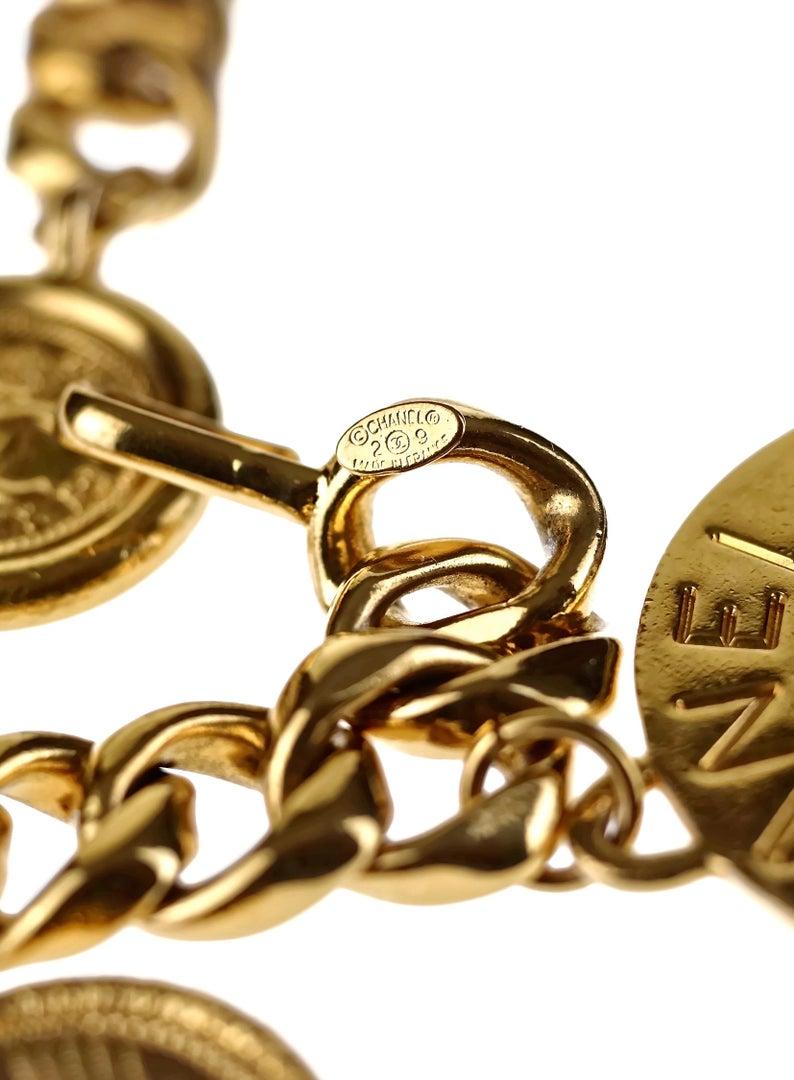 CHANEL Jumbo Iconic Logo Medallion Charm Necklace Belt 3