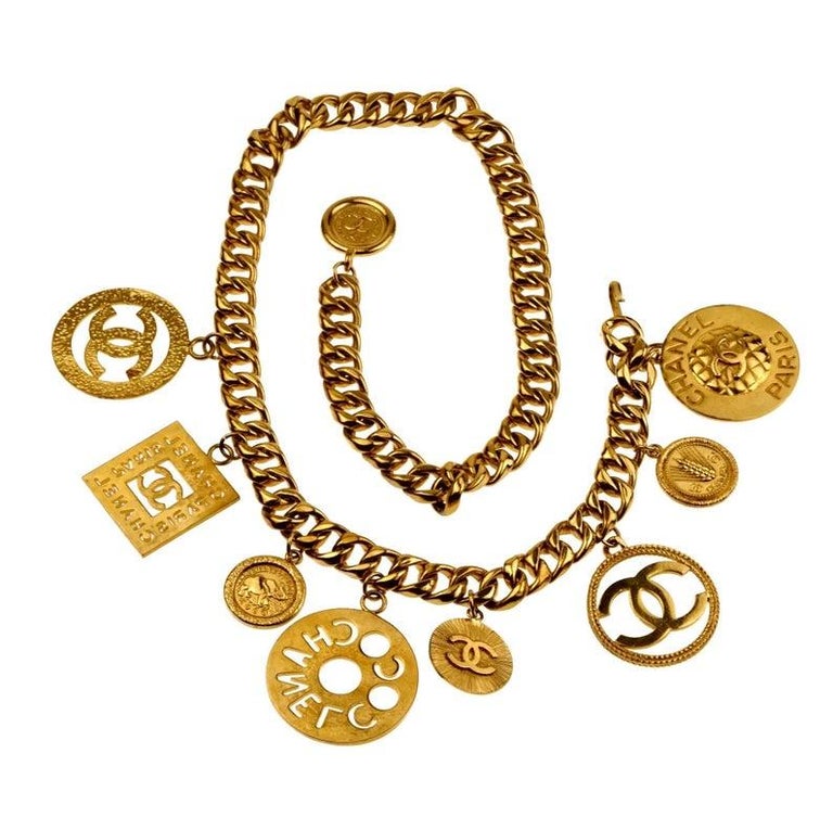 CHANEL Jumbo Iconic Logo Medallion Charm Necklace Belt at 1stDibs