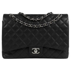 CHANEL, Jumbo in black caviar leather