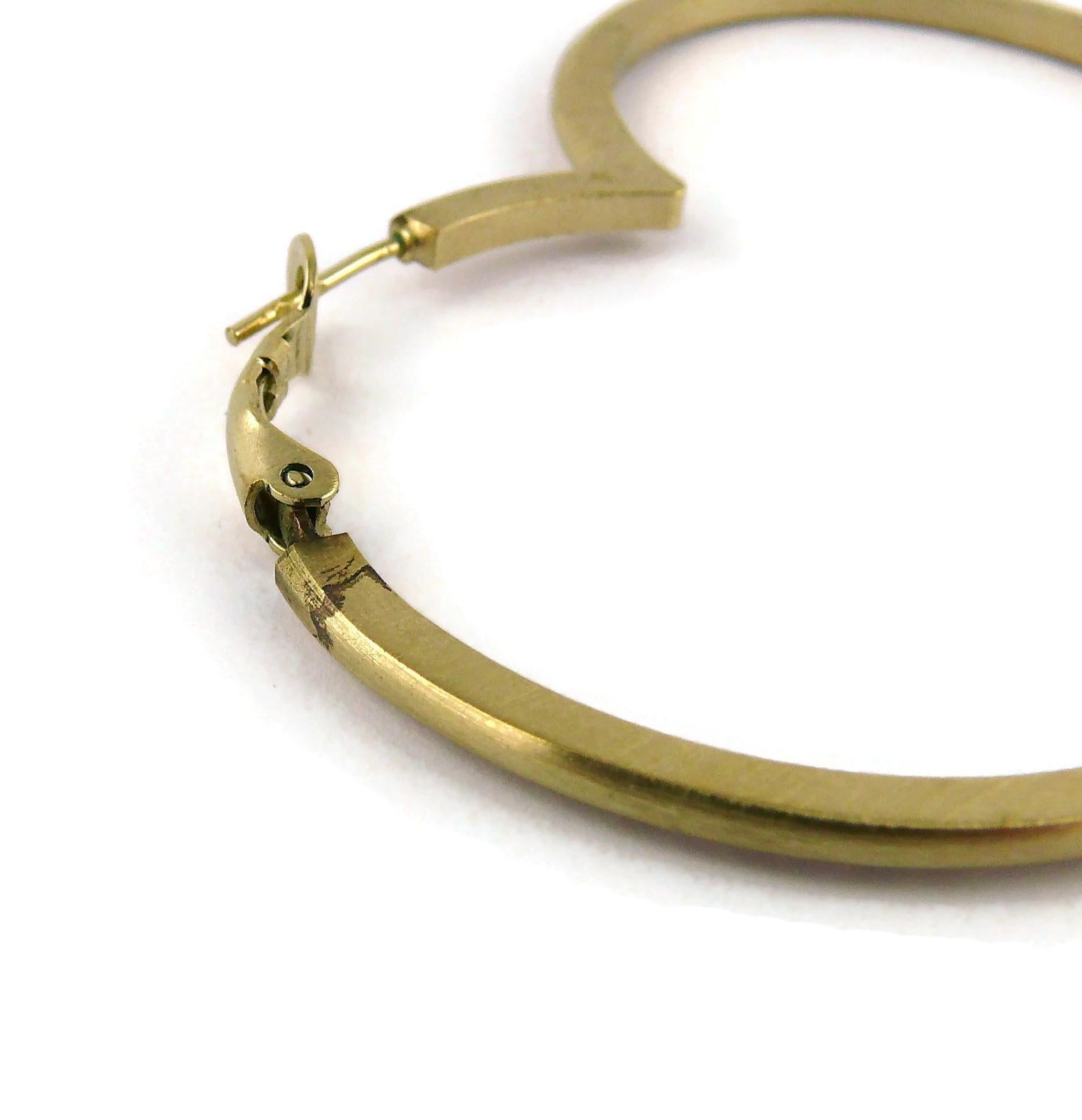 Chanel Jumbo Jewelled Heart CC Hoop Earrings 3