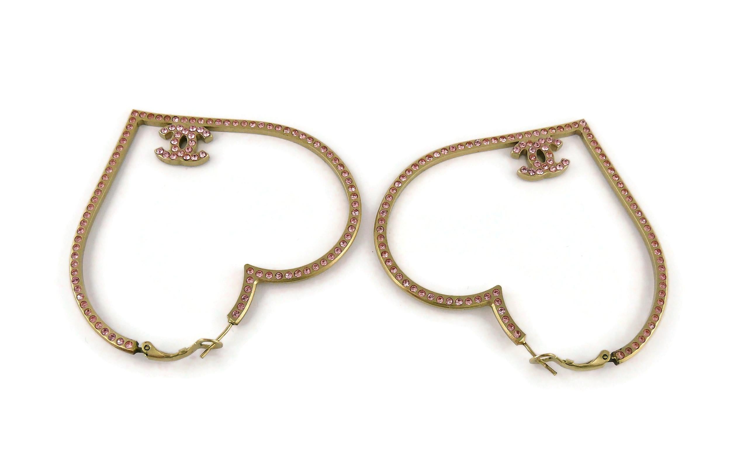 chanel heart dangle earrings