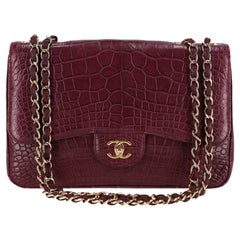 Borsa Chanel Jumbo in pelle di alligatore opaca Timeless Flap