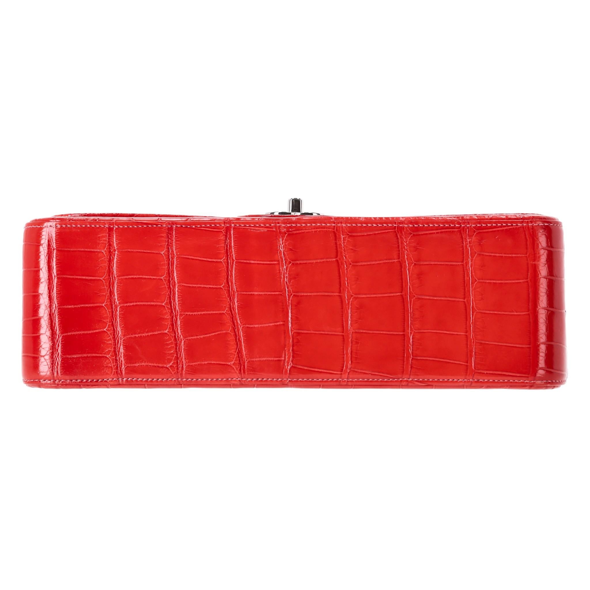 Women's Chanel Jumbo Matte Ombre Alligator Timeless Double Flap For Sale