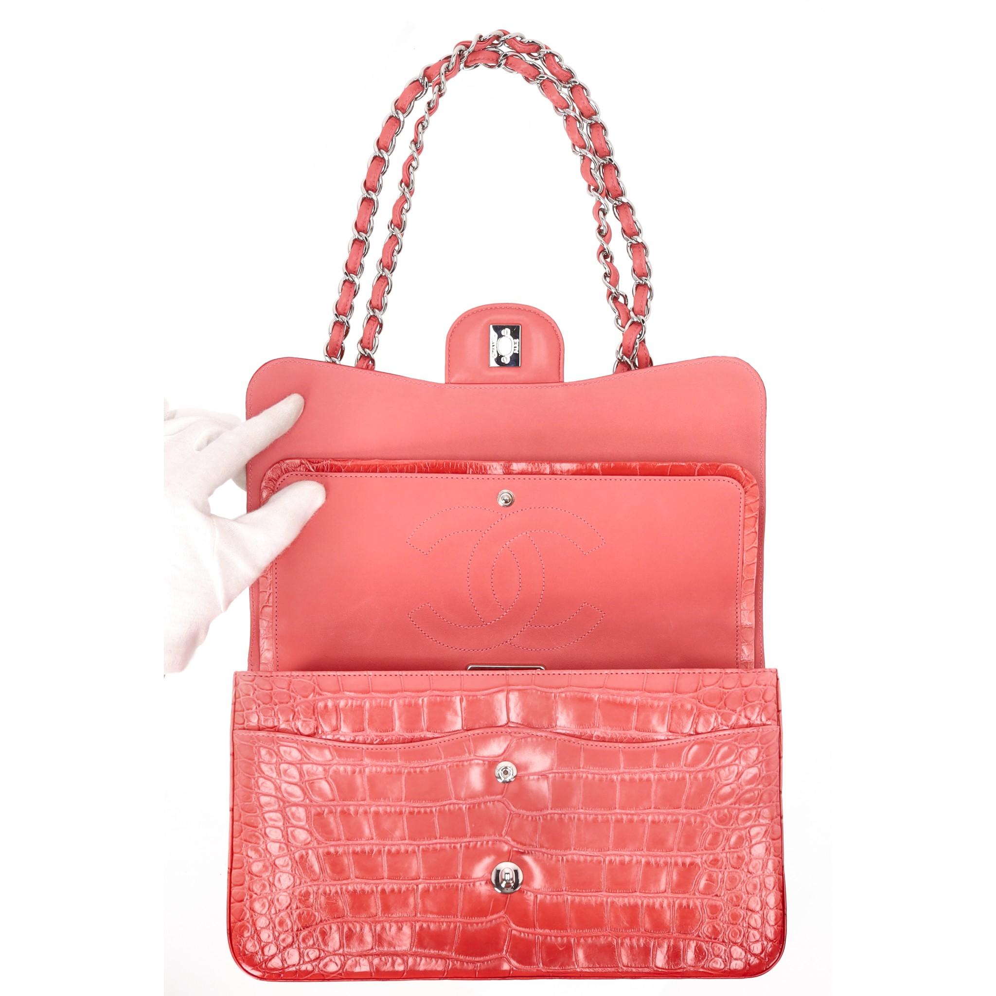 Chanel Jumbo Matte Ombre Alligator Timeless Double Flap For Sale 1