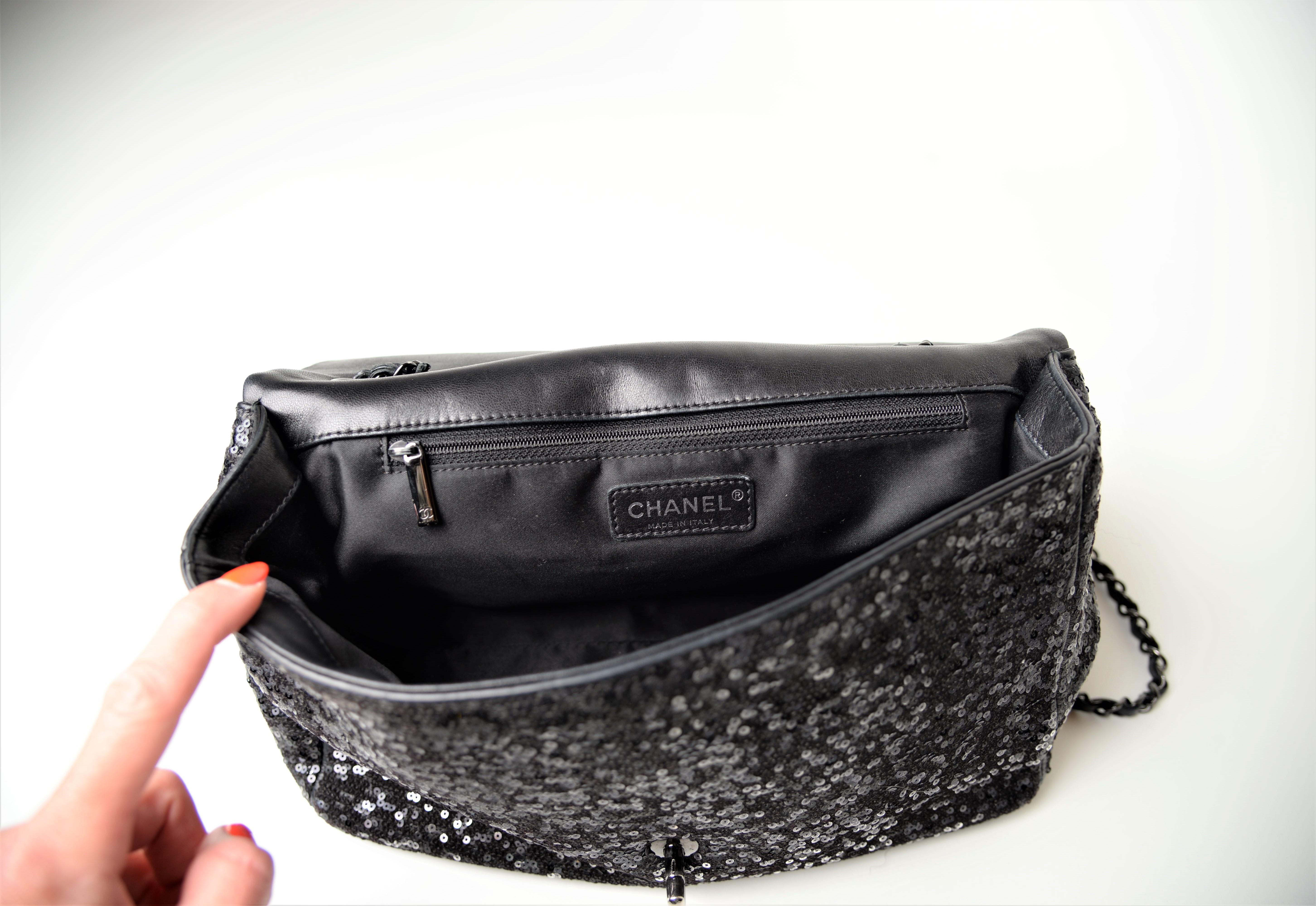 Chanel Jumbo Maxi Flap Sequins Moonlight on Water Bag 5