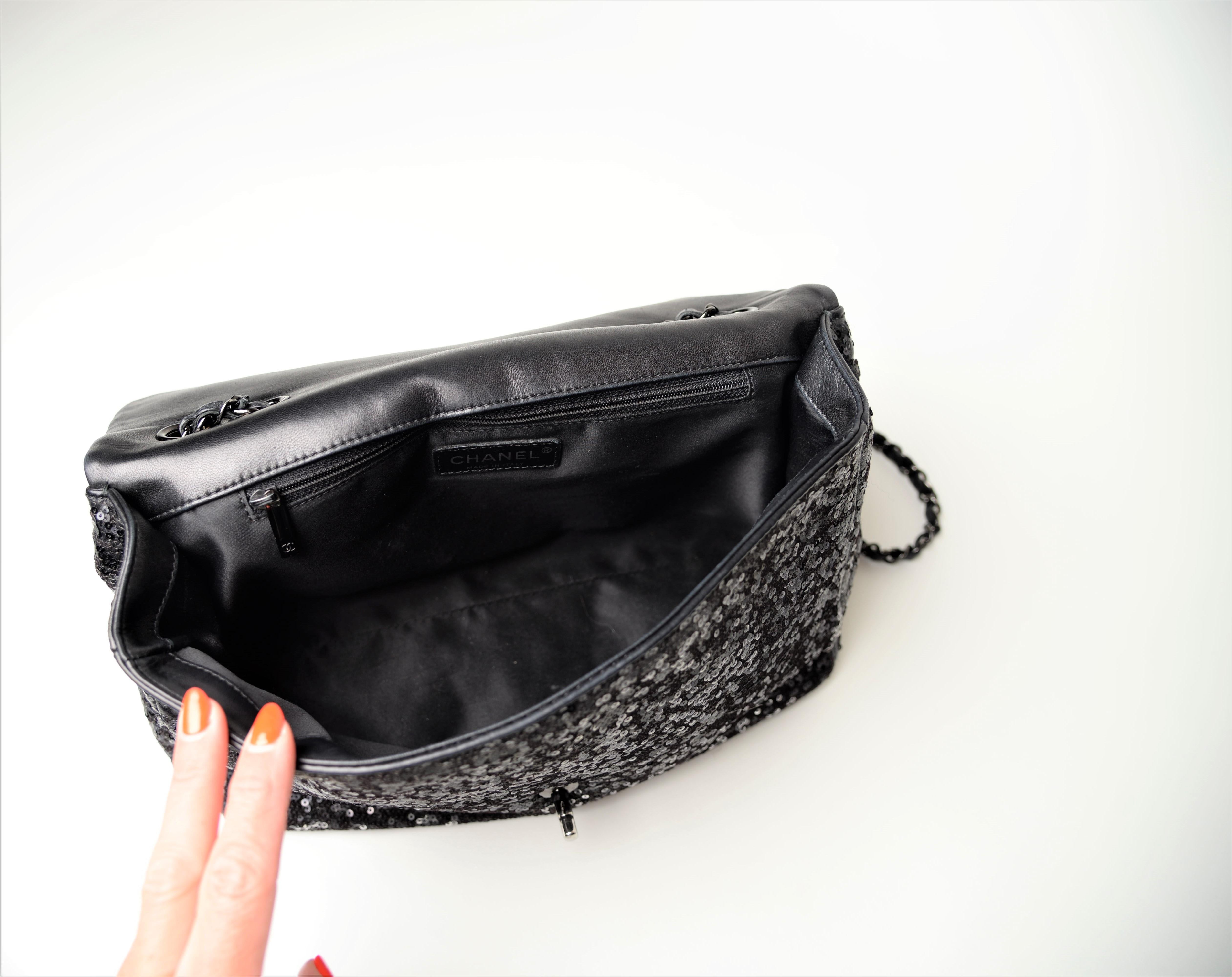 Chanel Jumbo Maxi Flap Sequins Moonlight on Water Bag 6