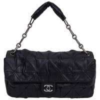 Chanel Modern Thick Chunky Chain Exotic Python Metallic Blue Hobo ...