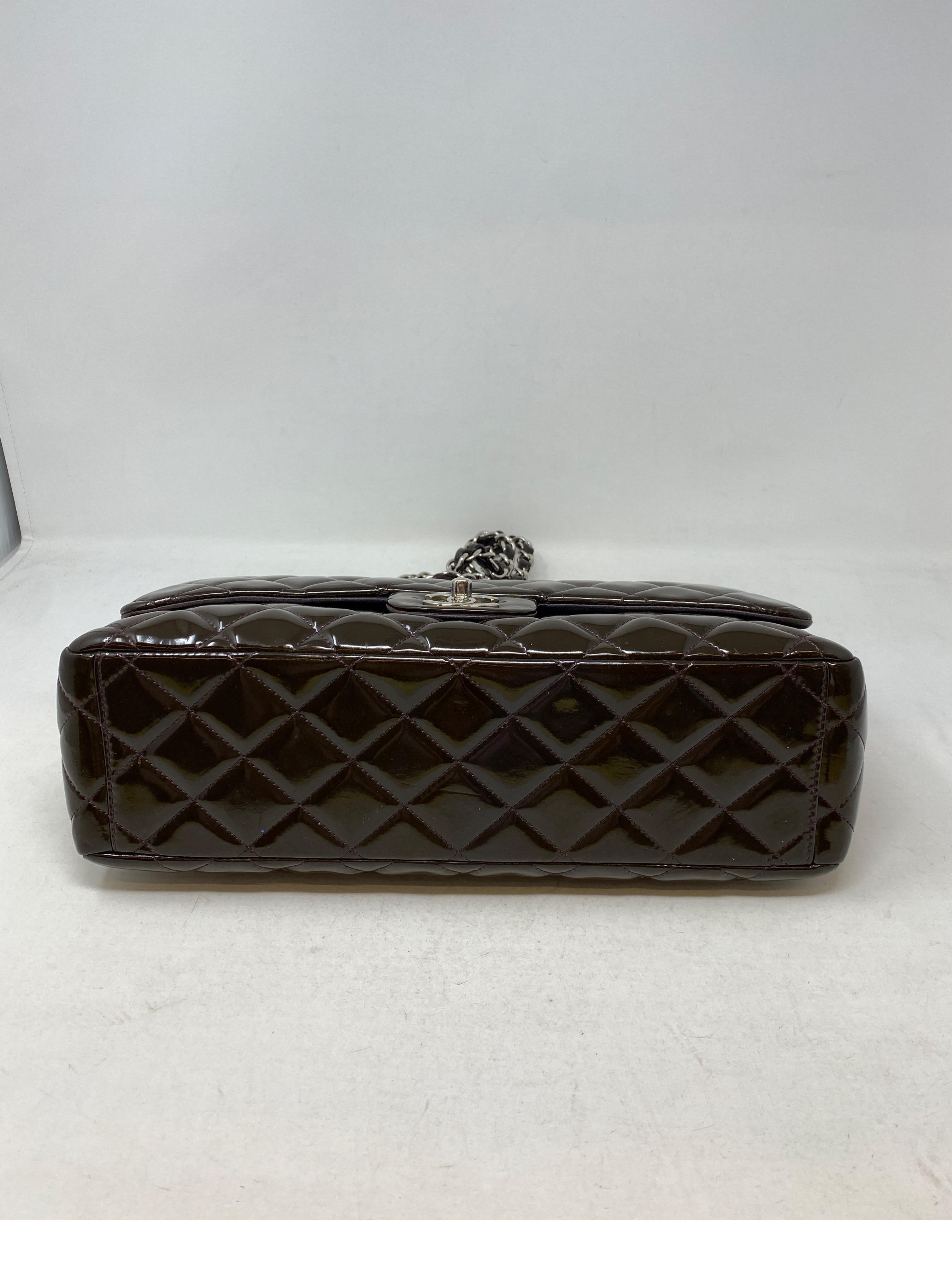 Chanel Jumbo Patent Leather Brown Bag  3