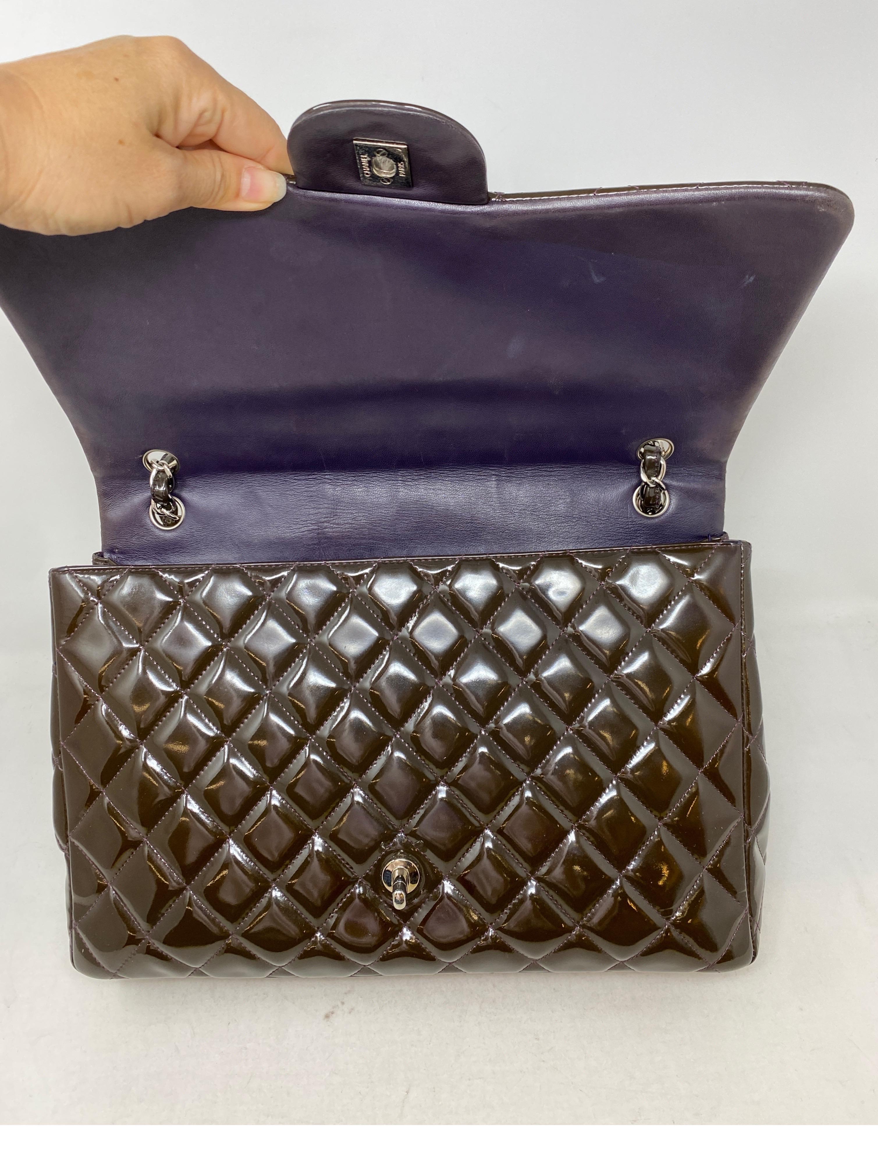 Chanel Jumbo Patent Leather Brown Bag  4