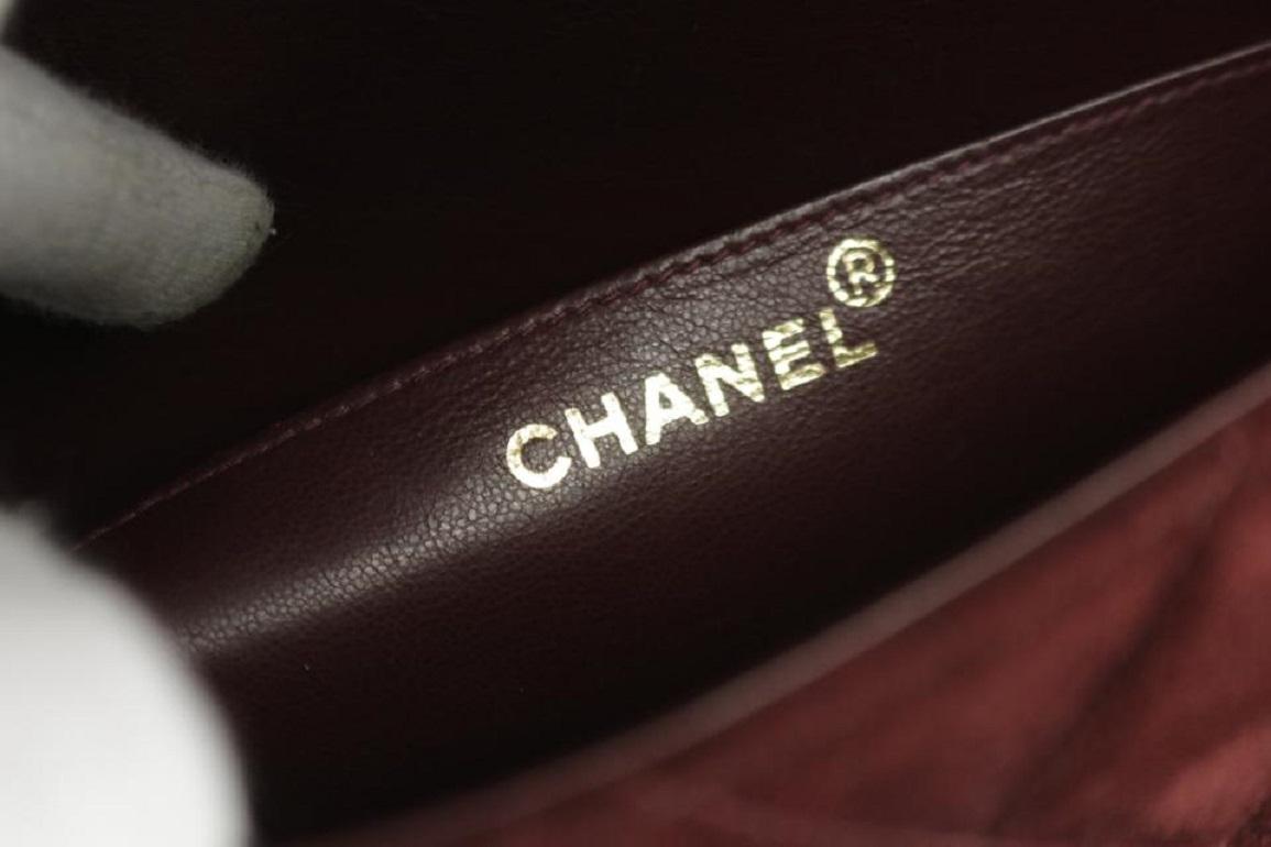Chanel Jumbo Quilted Attache Business Kelly Briefcase 1ck1219 Burgundy Suede In Good Condition In Dix hills, NY