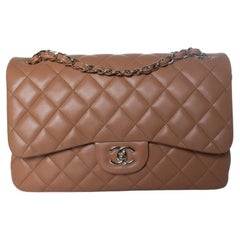 Chanel, Jumbo quilted leather bag in caramel