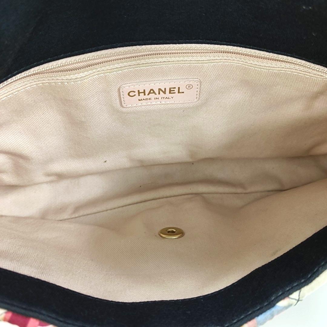 Chanel Jumbo gesteppt Multicolor Patchwork Jersey Klappe Tasche Damen im Angebot