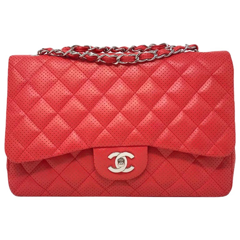 CHANEL Jumbo Red Timeless Limited Edition 2010 For Sale at 1stDibs