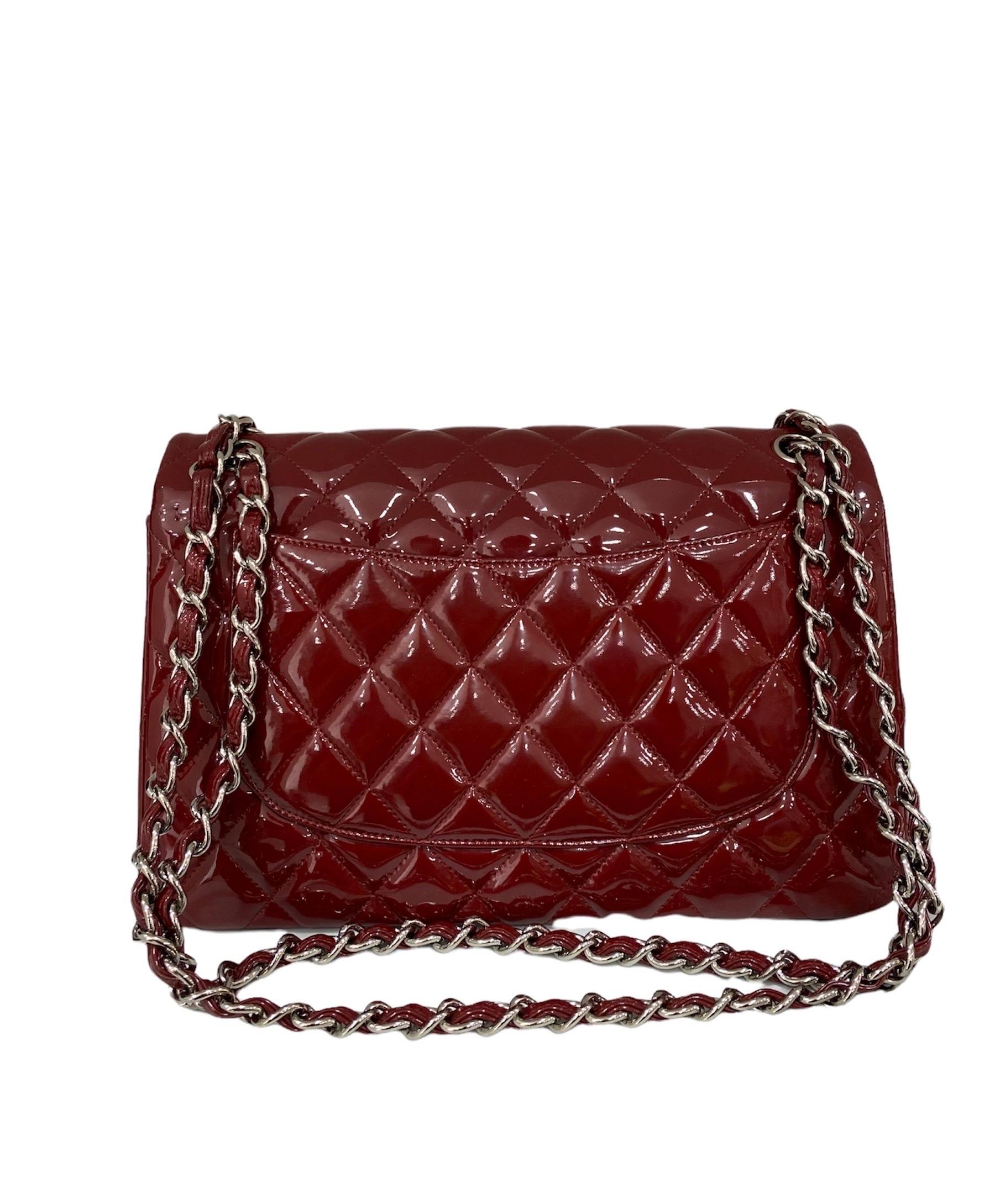 2011 Chanel Jumbo Red Vernis Shoulder Bag 1