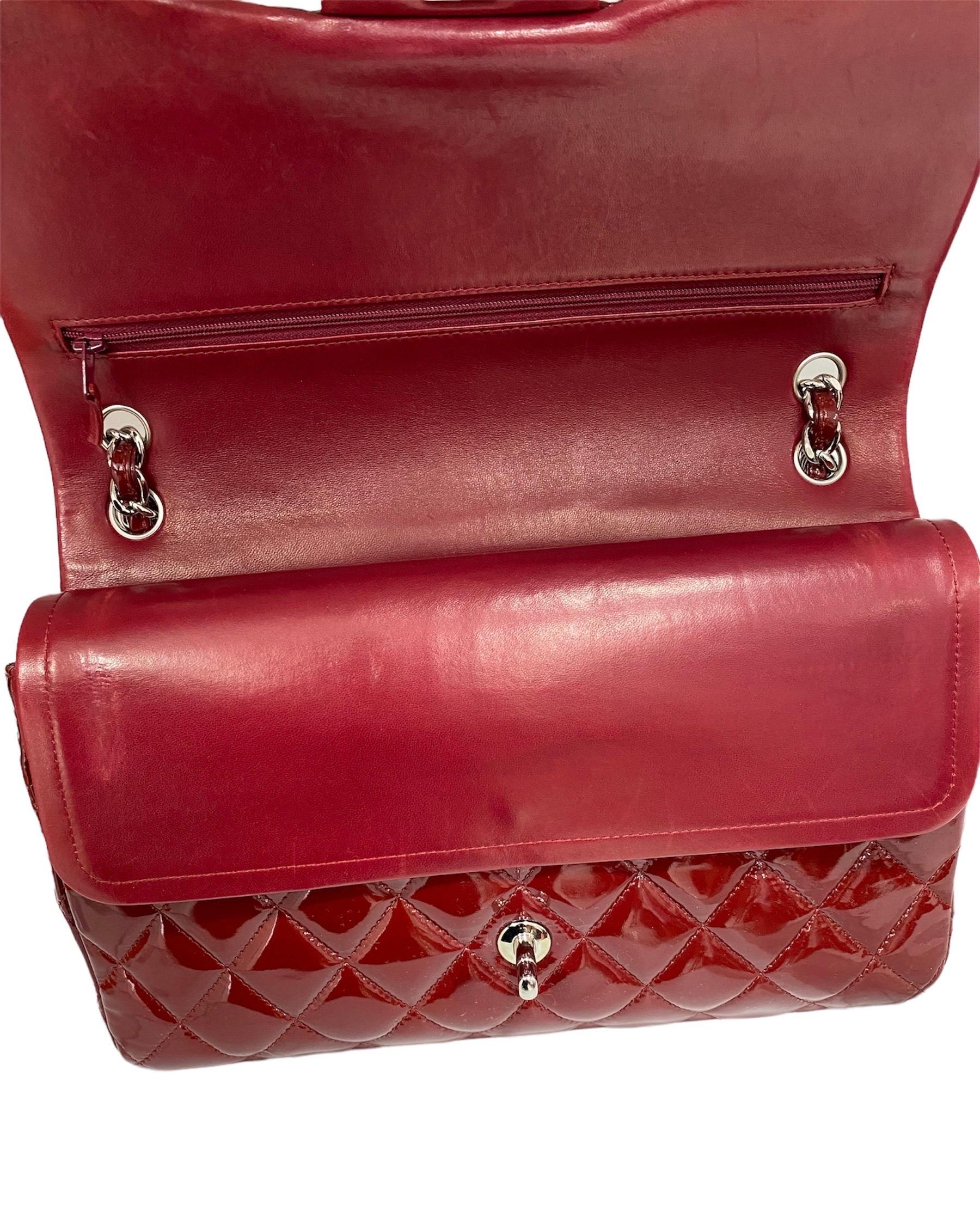 2011 Chanel Jumbo Red Vernis Shoulder Bag 4