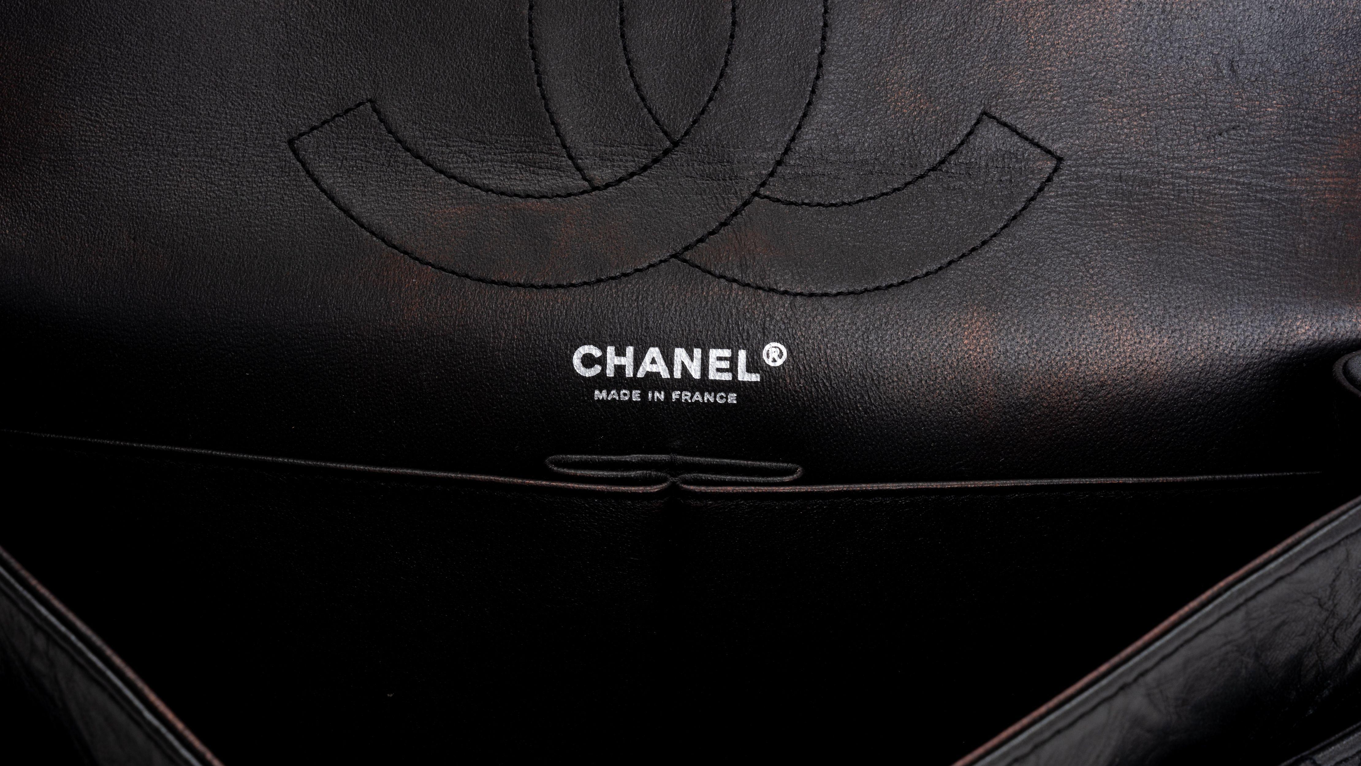 Chanel Jumbo Reissue 227 Black Calfskin For Sale 2