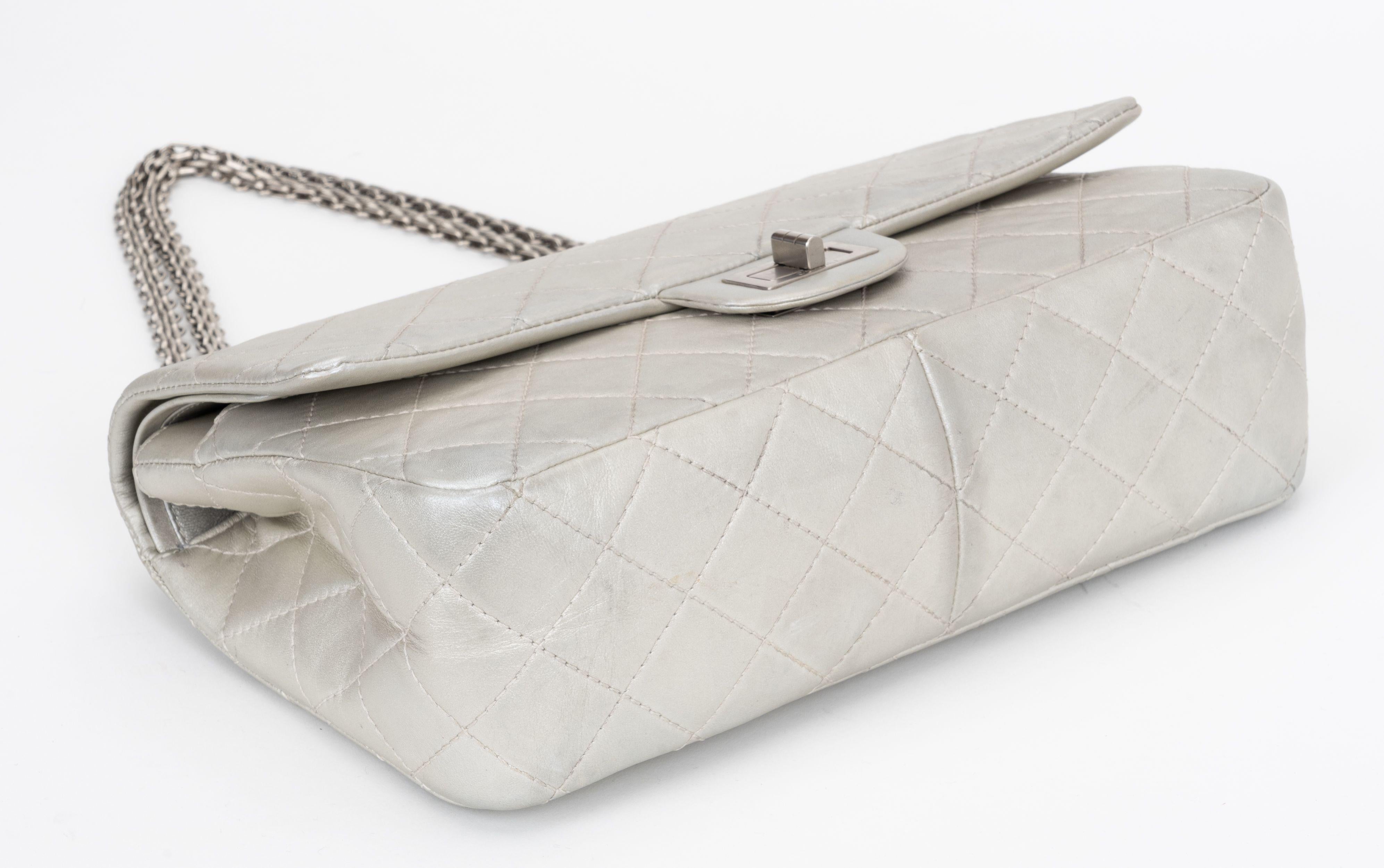 Women's Chanel Jumbo Reissue Silver Double Flap For Sale