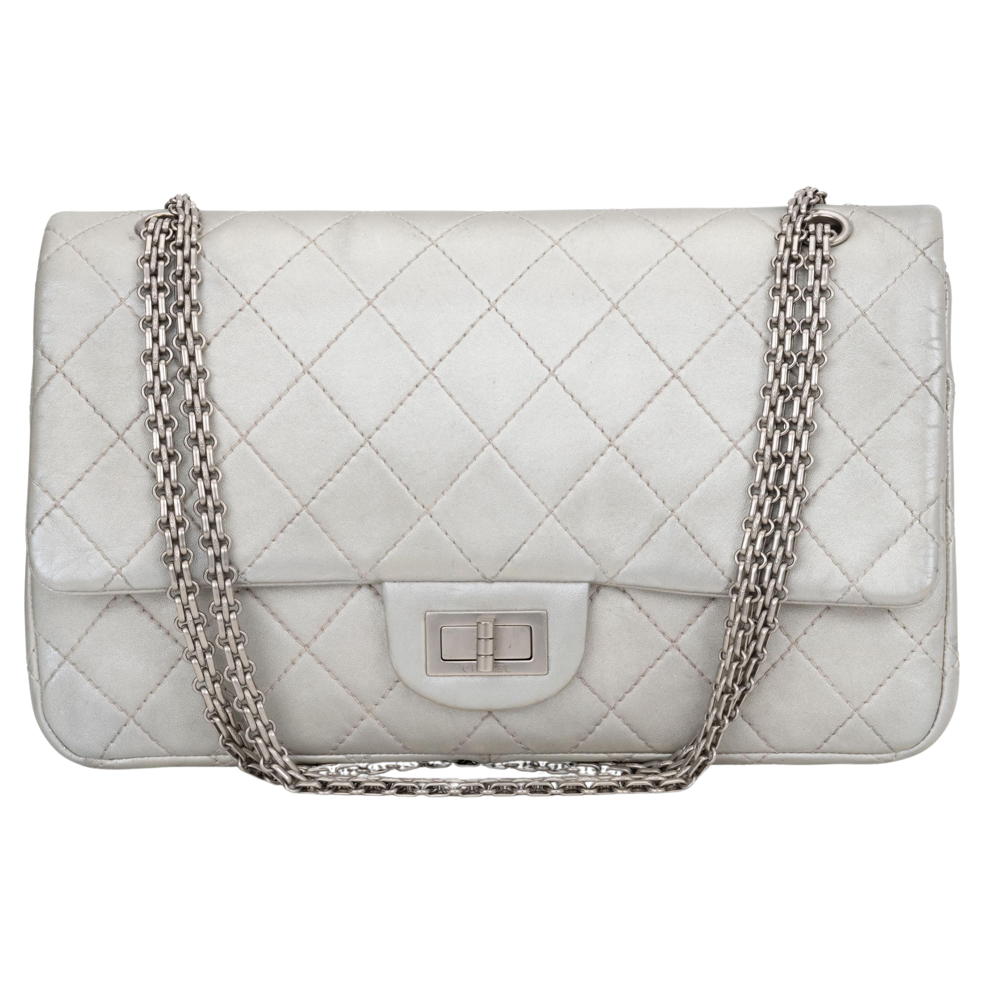 Chanel Jumbo Reissue Silver Double Flap For Sale