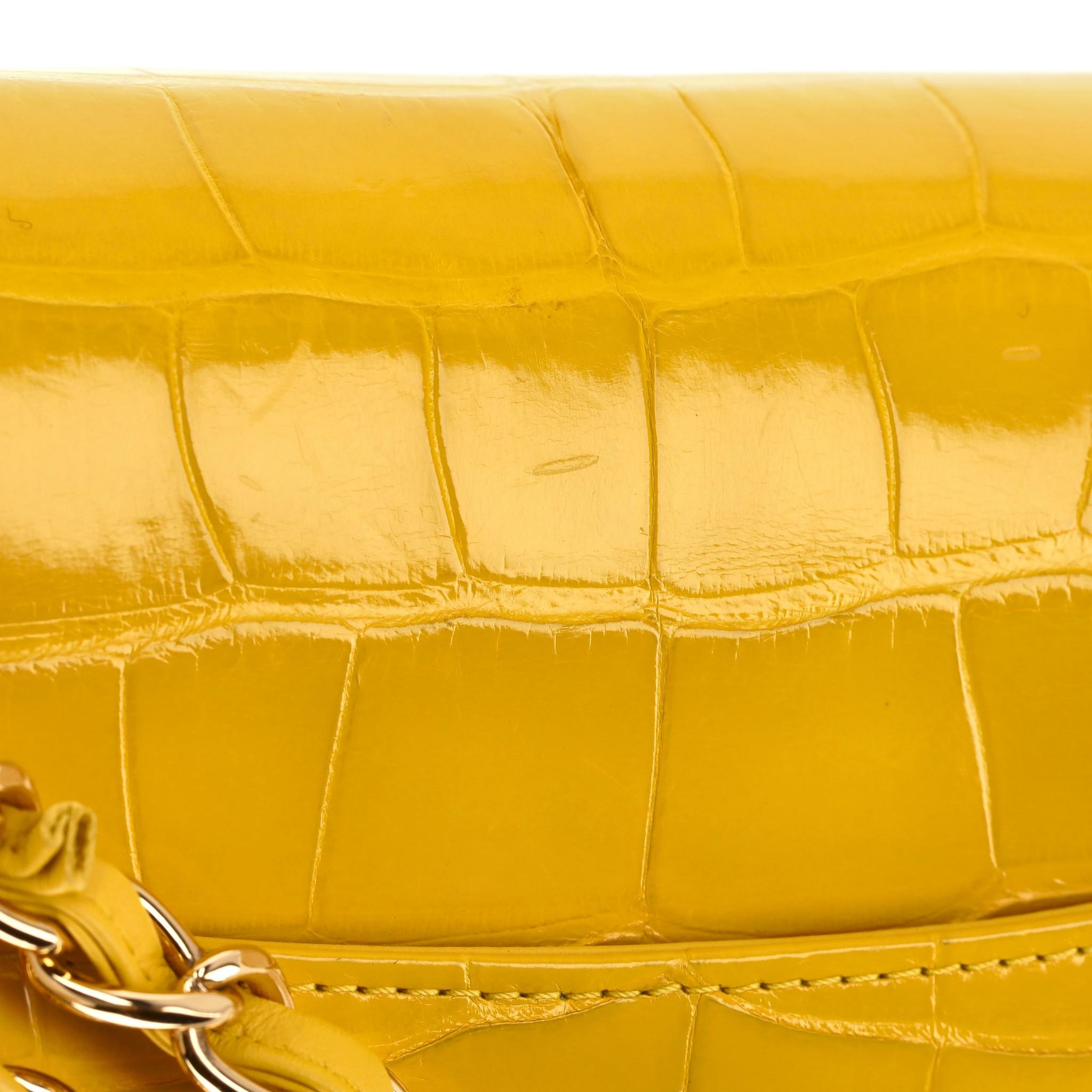 Chanel Jumbo Shiny Skin Alligator Timeless Double Flap Bag For Sale 9