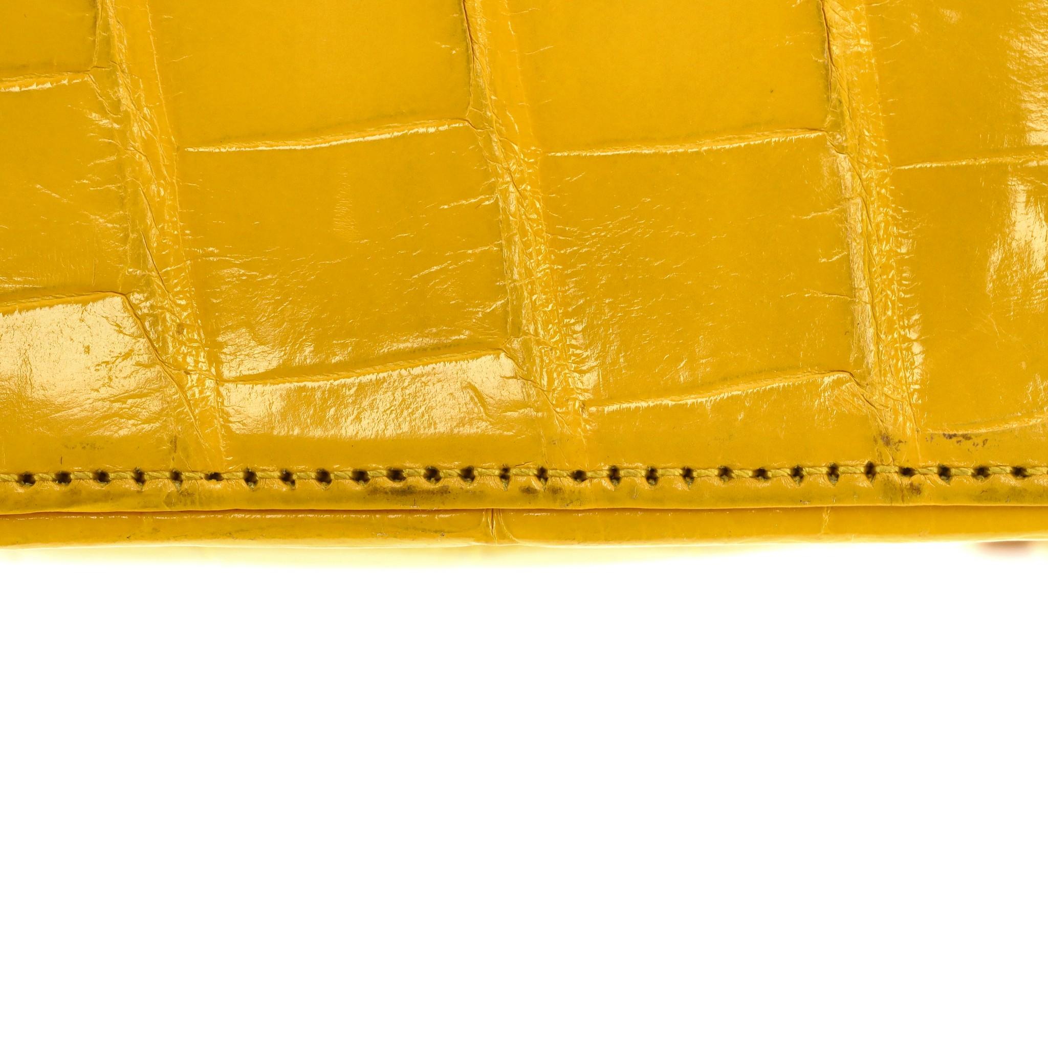 Chanel Jumbo Shiny Skin Alligator Timeless Double Flap Bag For Sale 10