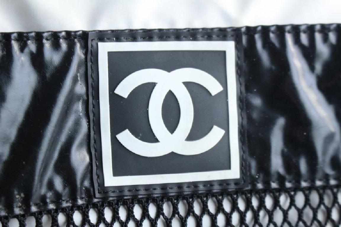 Chanel Jumbo Sports Logo Travel 218532 White Polyurethane Messenger Bag 4