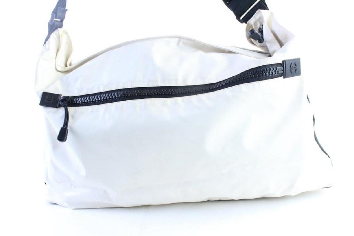 Women's Chanel Jumbo Sports Logo Travel 218532 White Polyurethane Messenger Bag