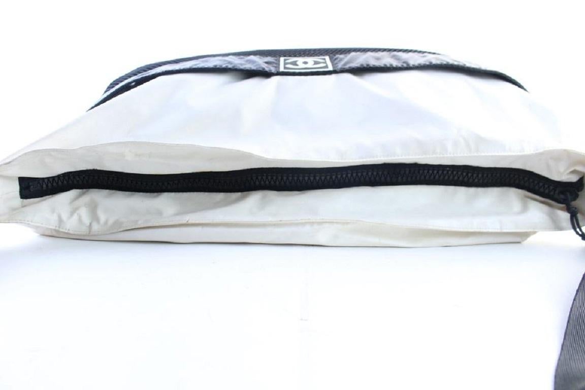 Chanel Jumbo Sports Logo Travel 218532 White Polyurethane Messenger Bag 1