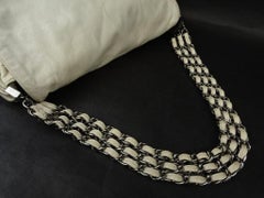 Chanel Jumbo Triple Chain Flap 220468 Ivory Leather Shoulder Bag