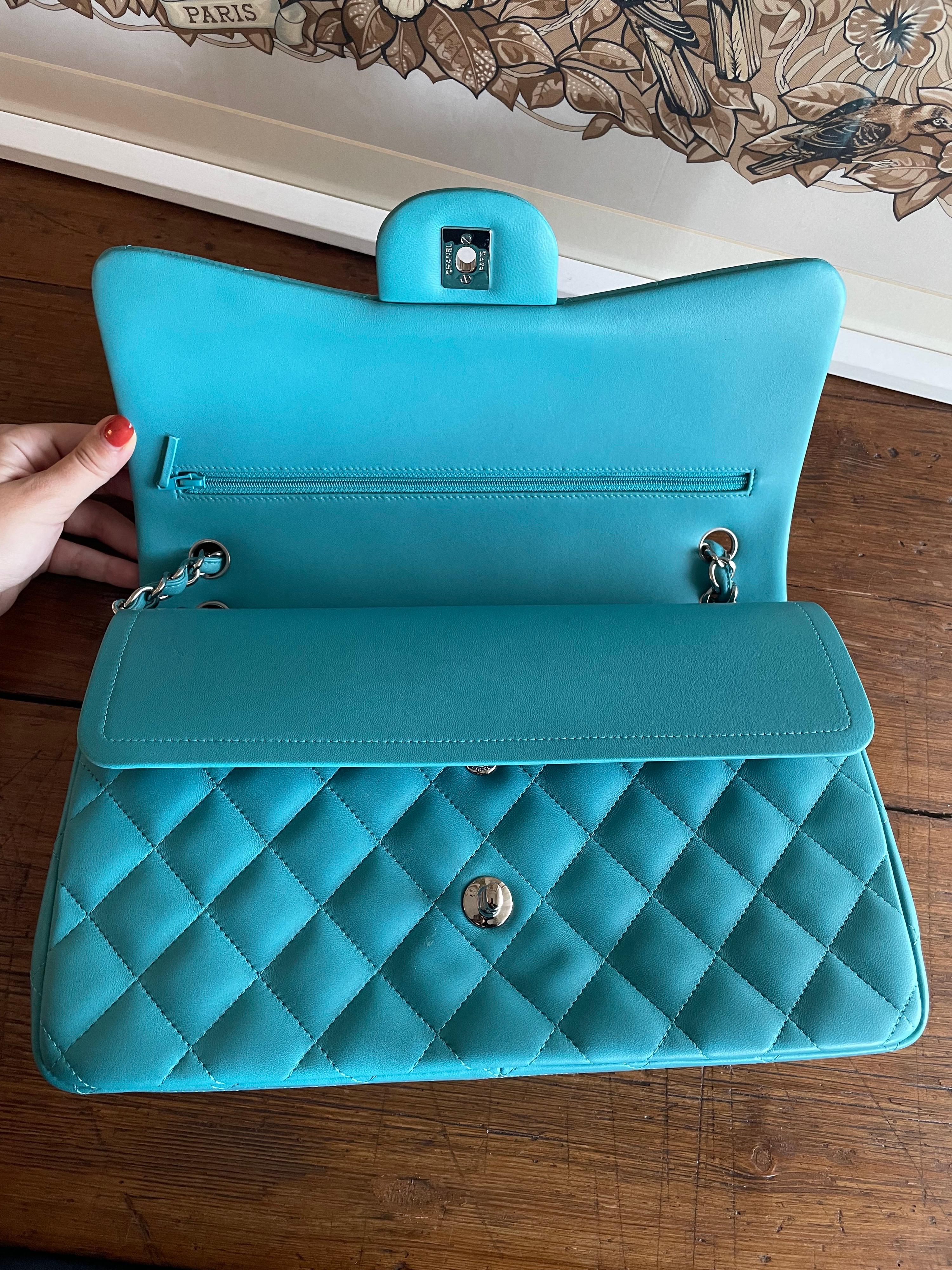 Chanel Jumbo turquoise bag  1